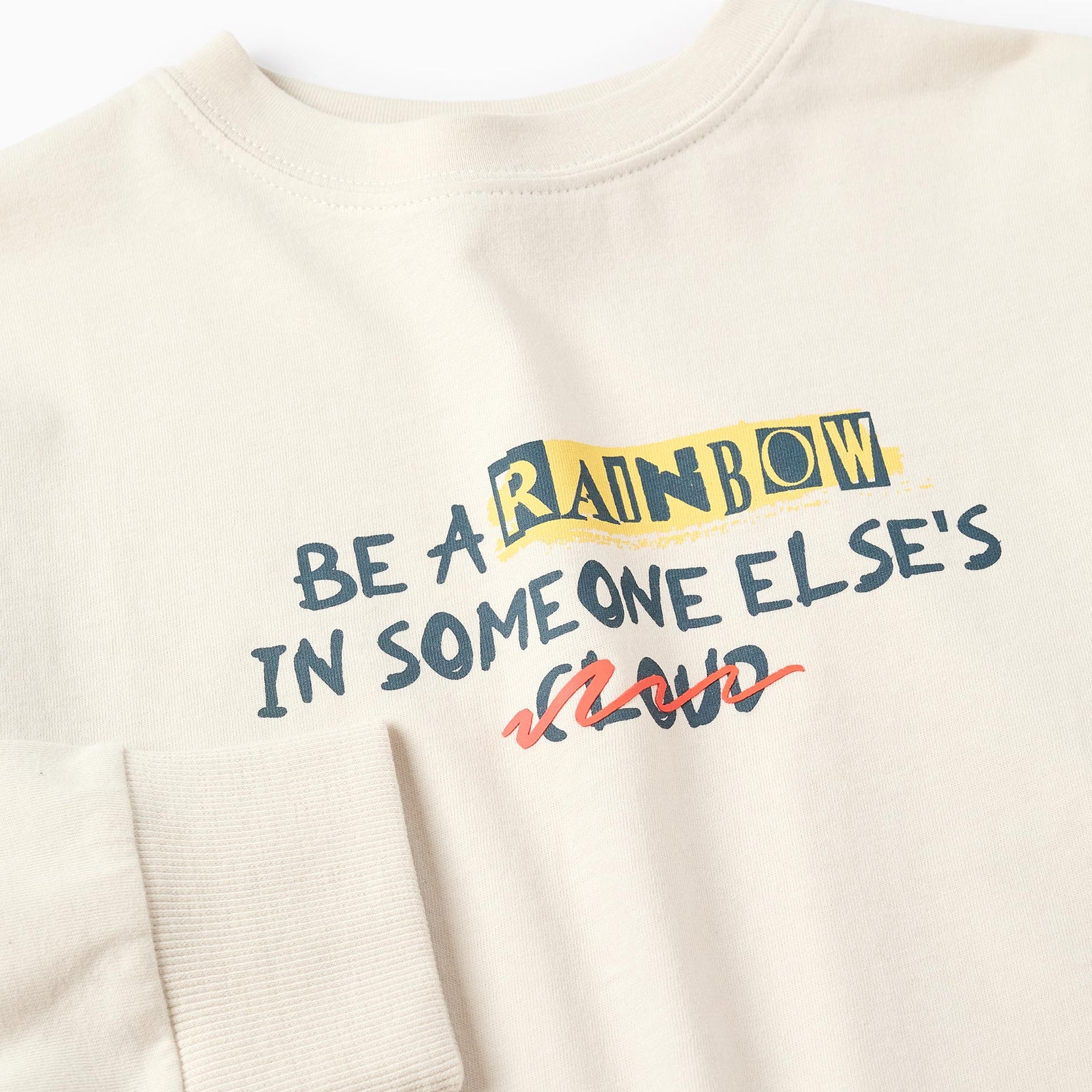 Long Sleeve T-shirt for Boys 'Rainbow', Beige