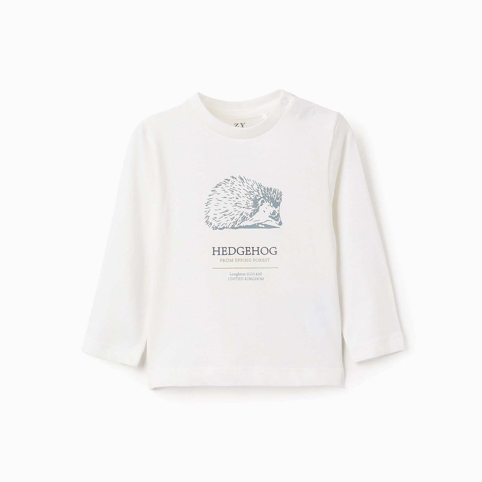 Long Sleeve T-shirt for Baby Boys 'Hedgehog', White