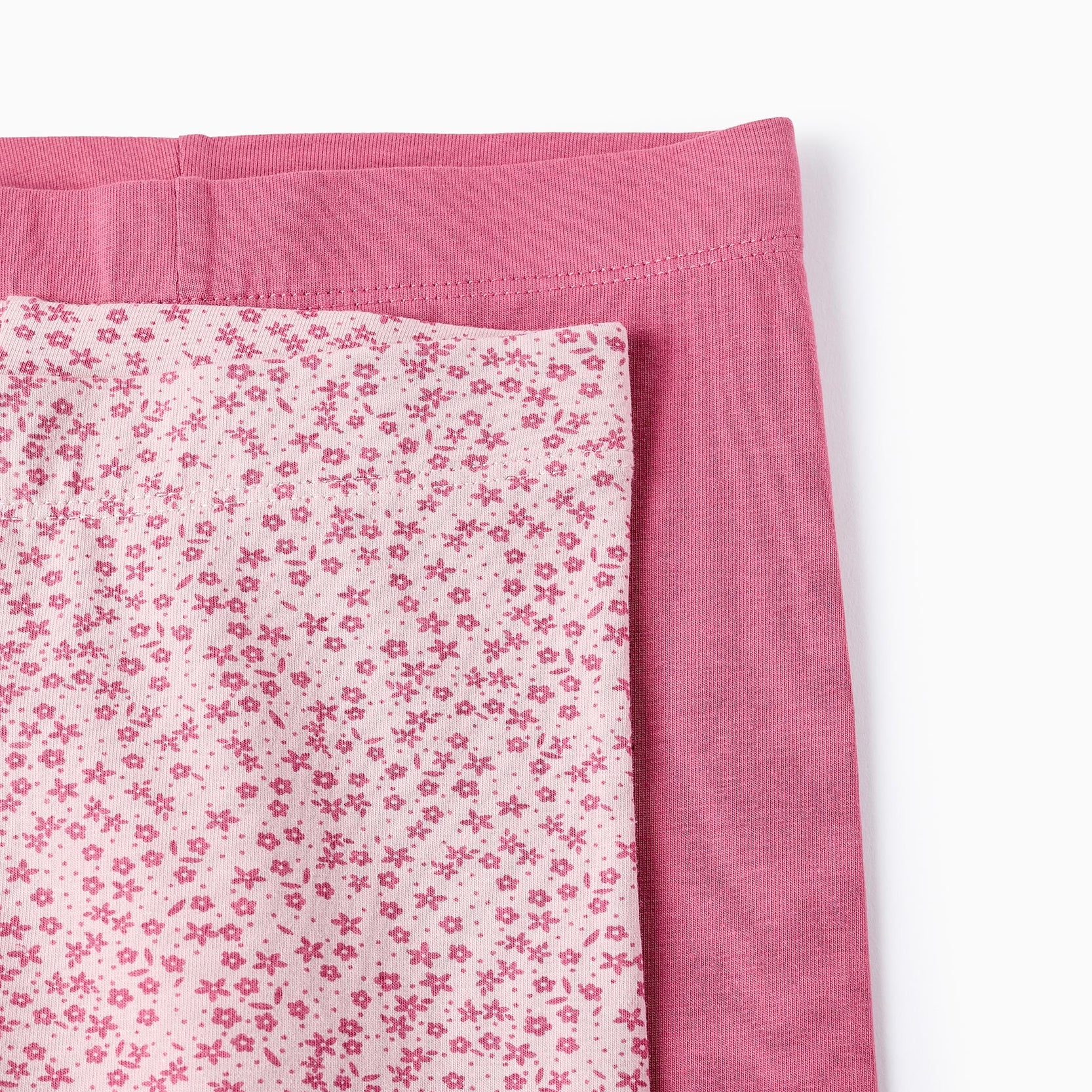 Pack 2 Leggings for Girls 'Floral', Dark/Light Pink