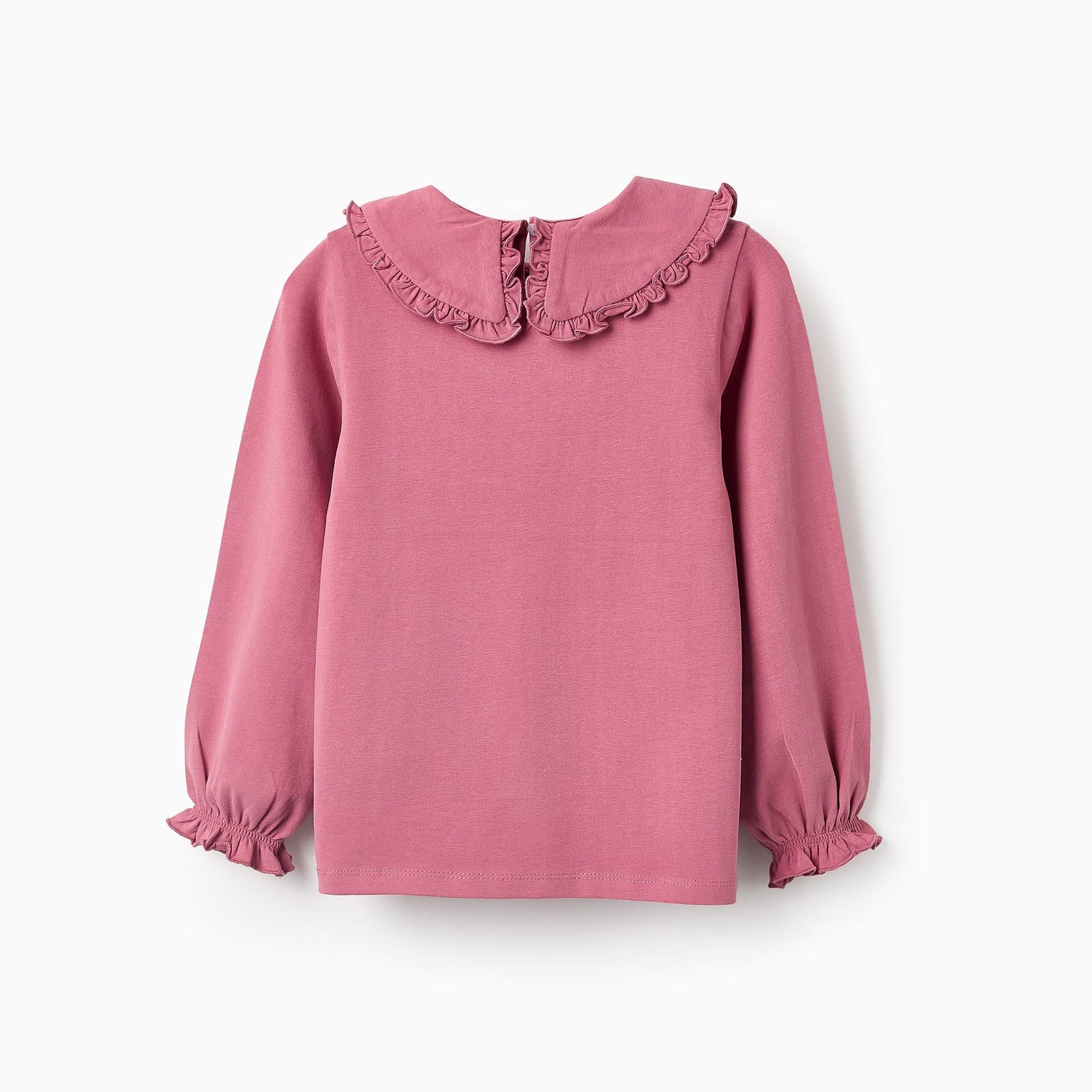 Long-sleeved T-shirt with Ruffles for Girls, Pink