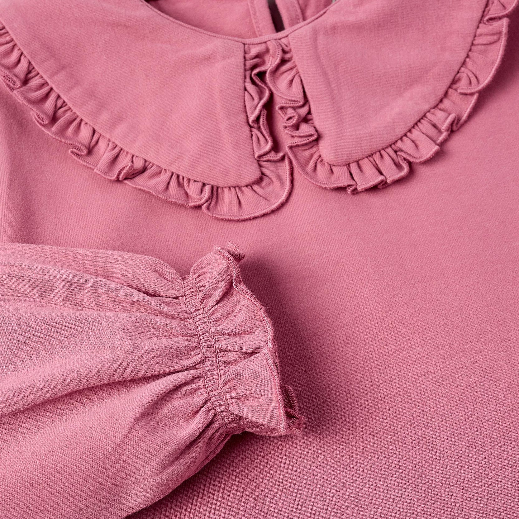 Long-sleeved T-shirt with Ruffles for Girls, Pink