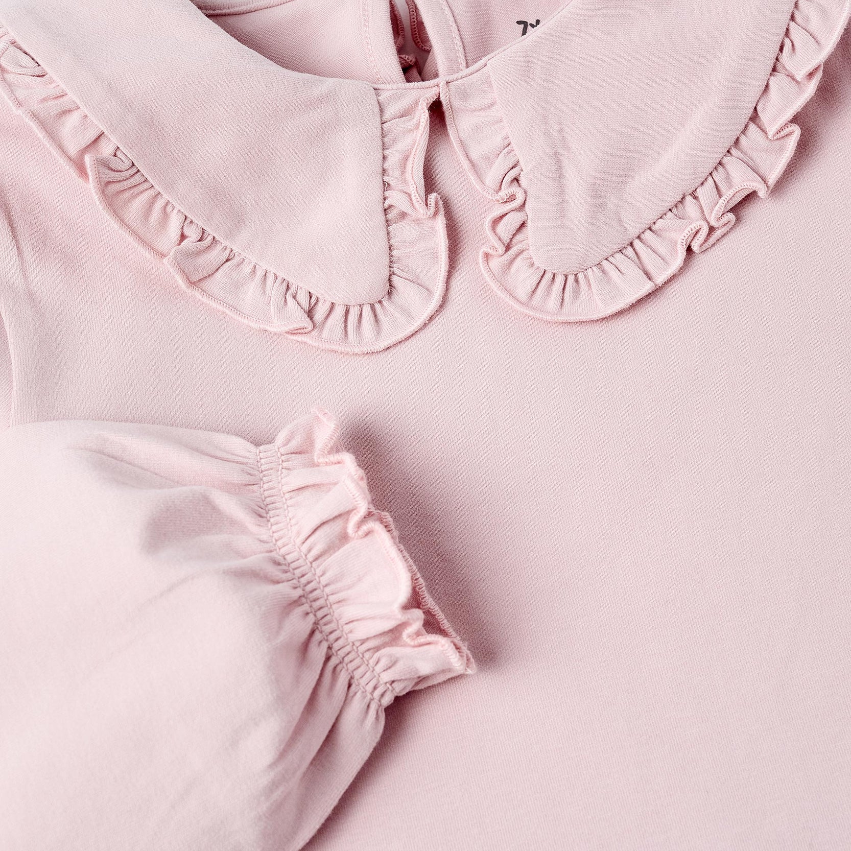 Long-sleeved T-shirt with Ruffles for Girls, Light Pink