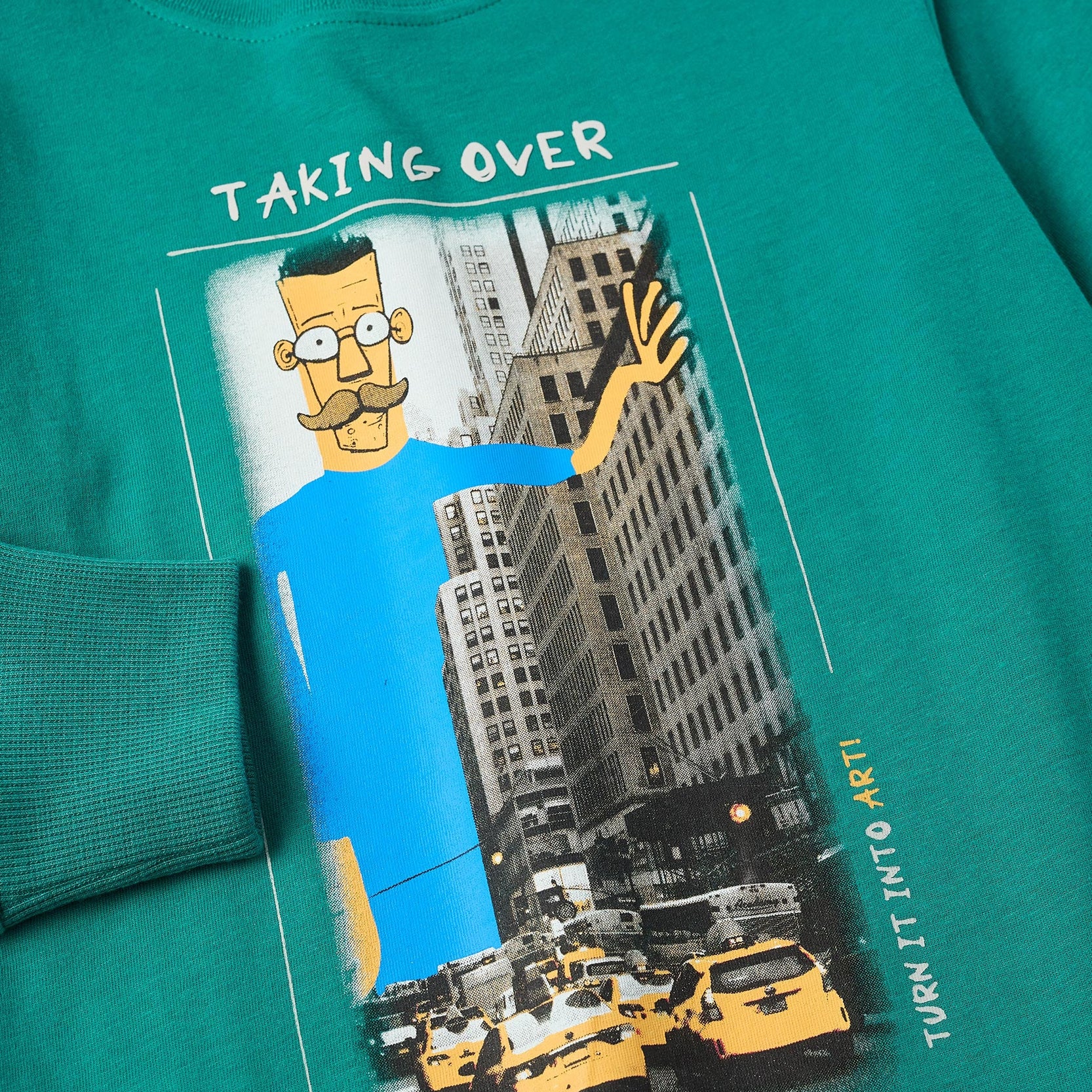 Long Sleeve T-shirt for Boys 'Taking Over', Green