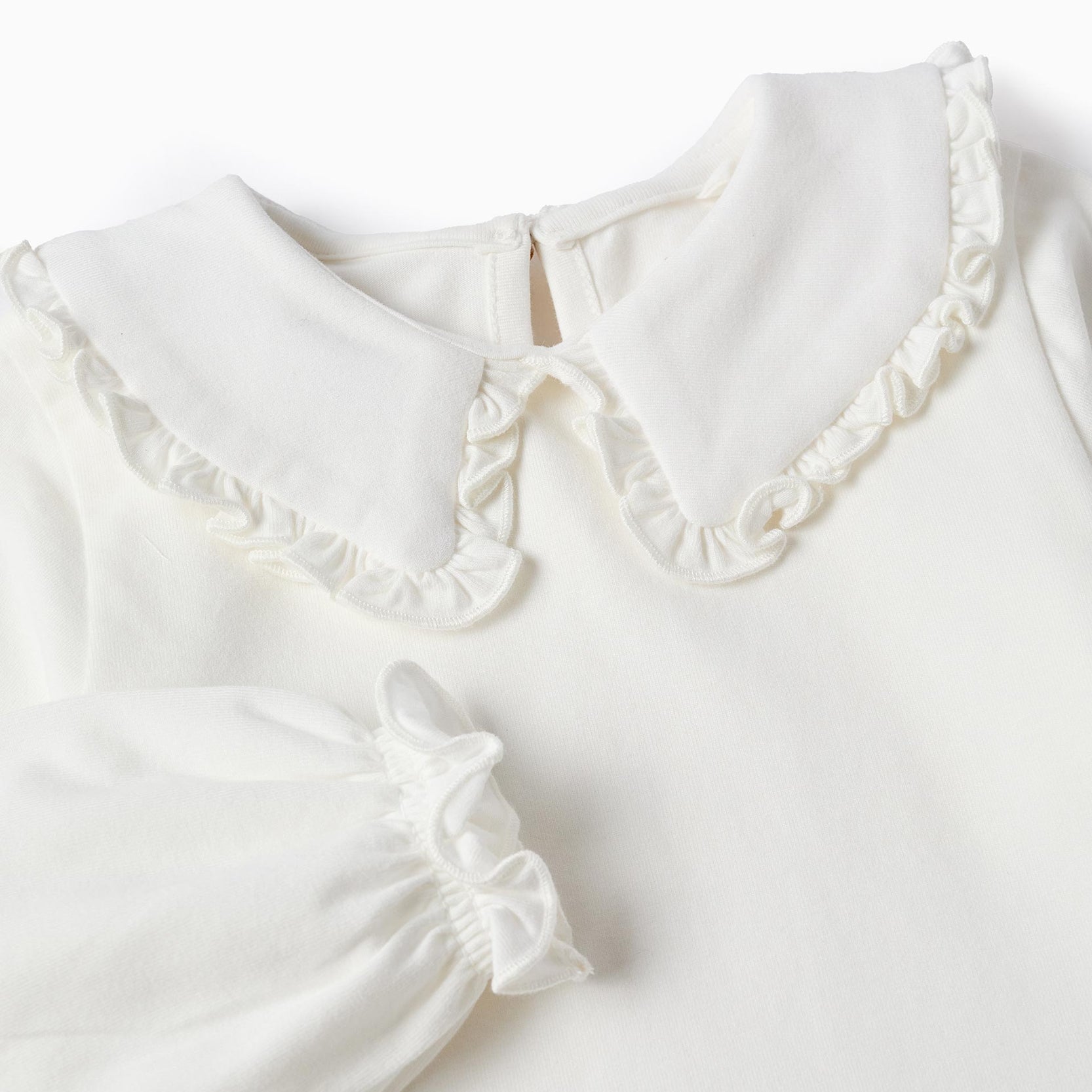 Ruffled T-shirt for Baby Girls, White