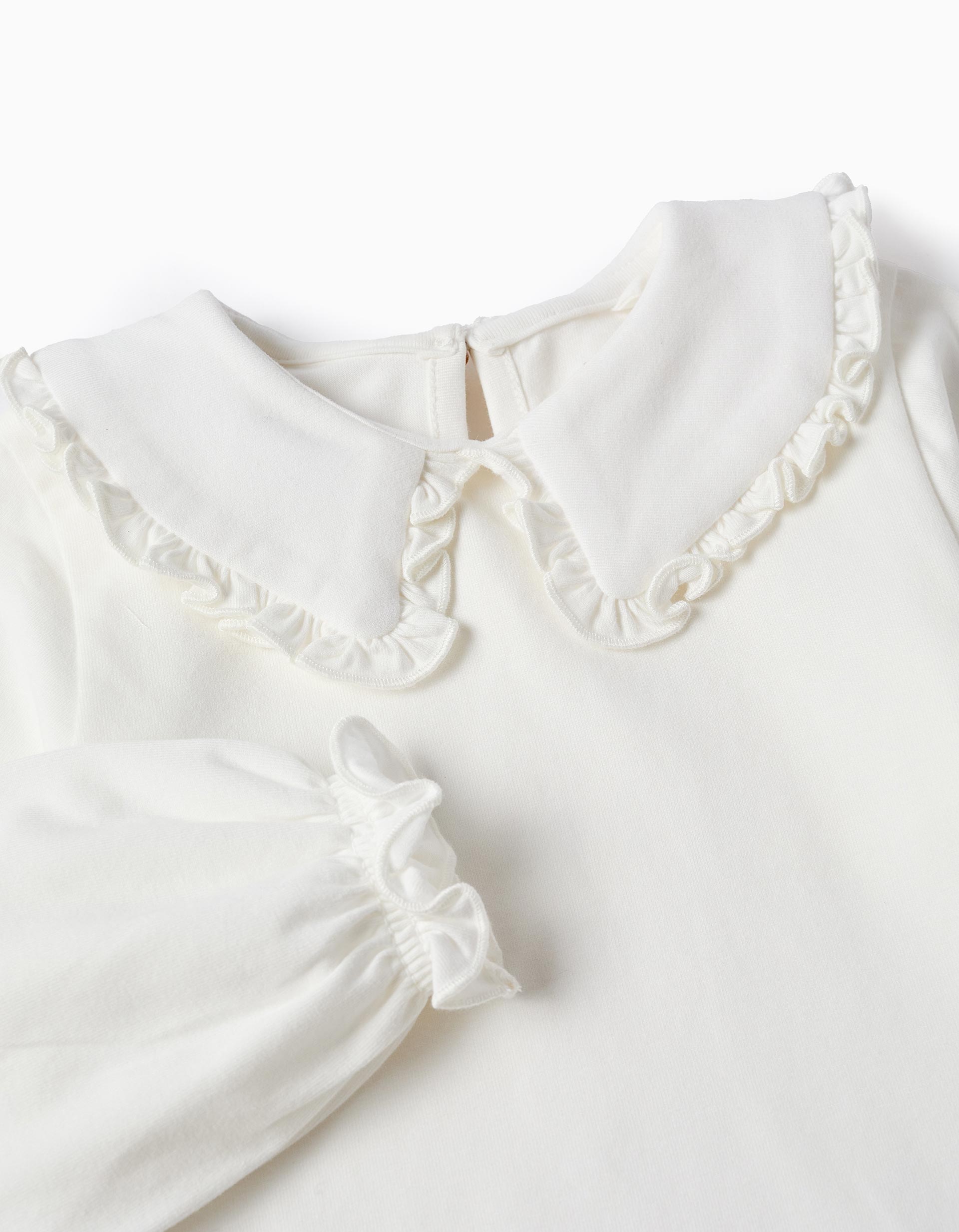 Ruffled T-shirt for Baby Girls, White