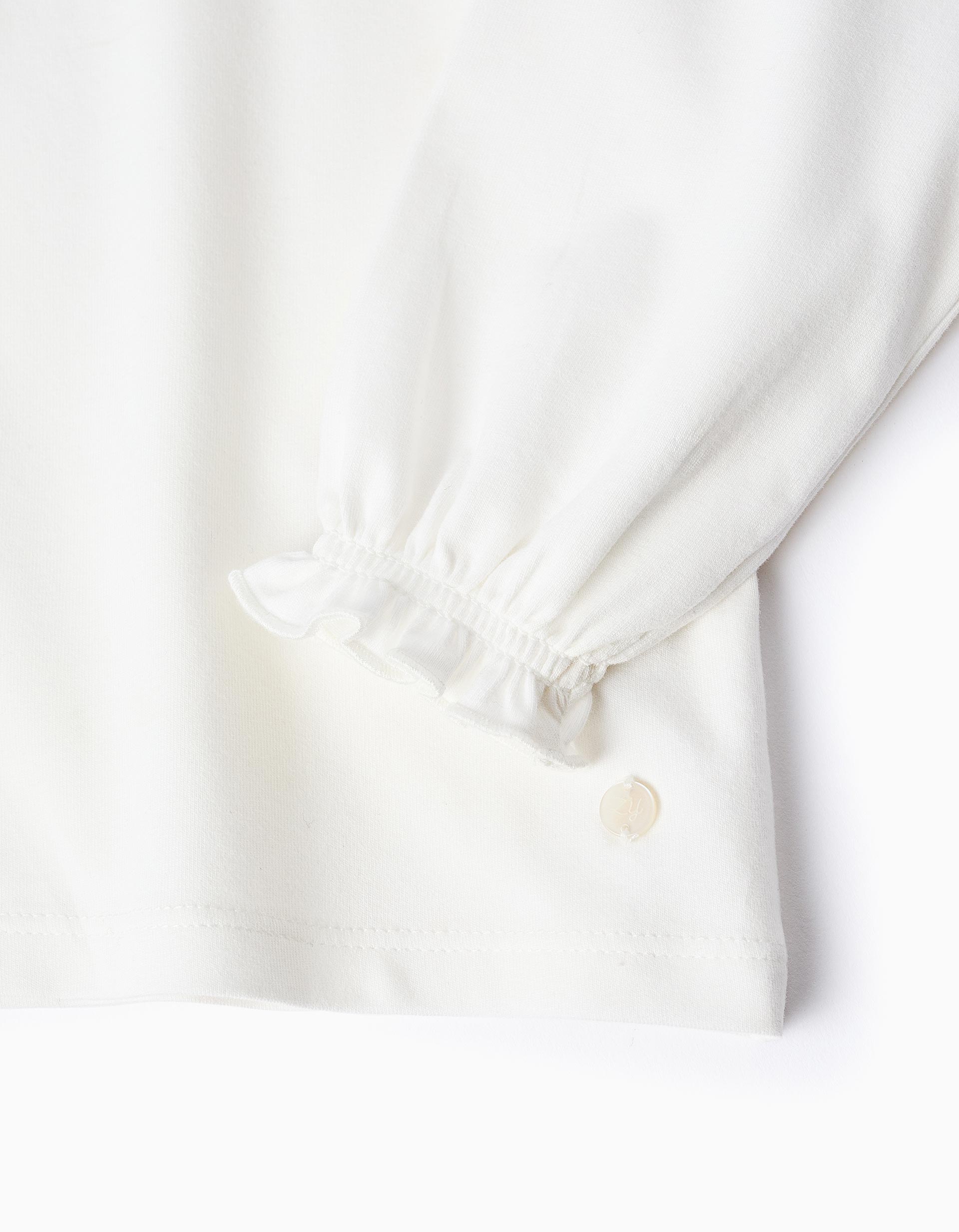 Ruffled T-shirt for Baby Girls, White