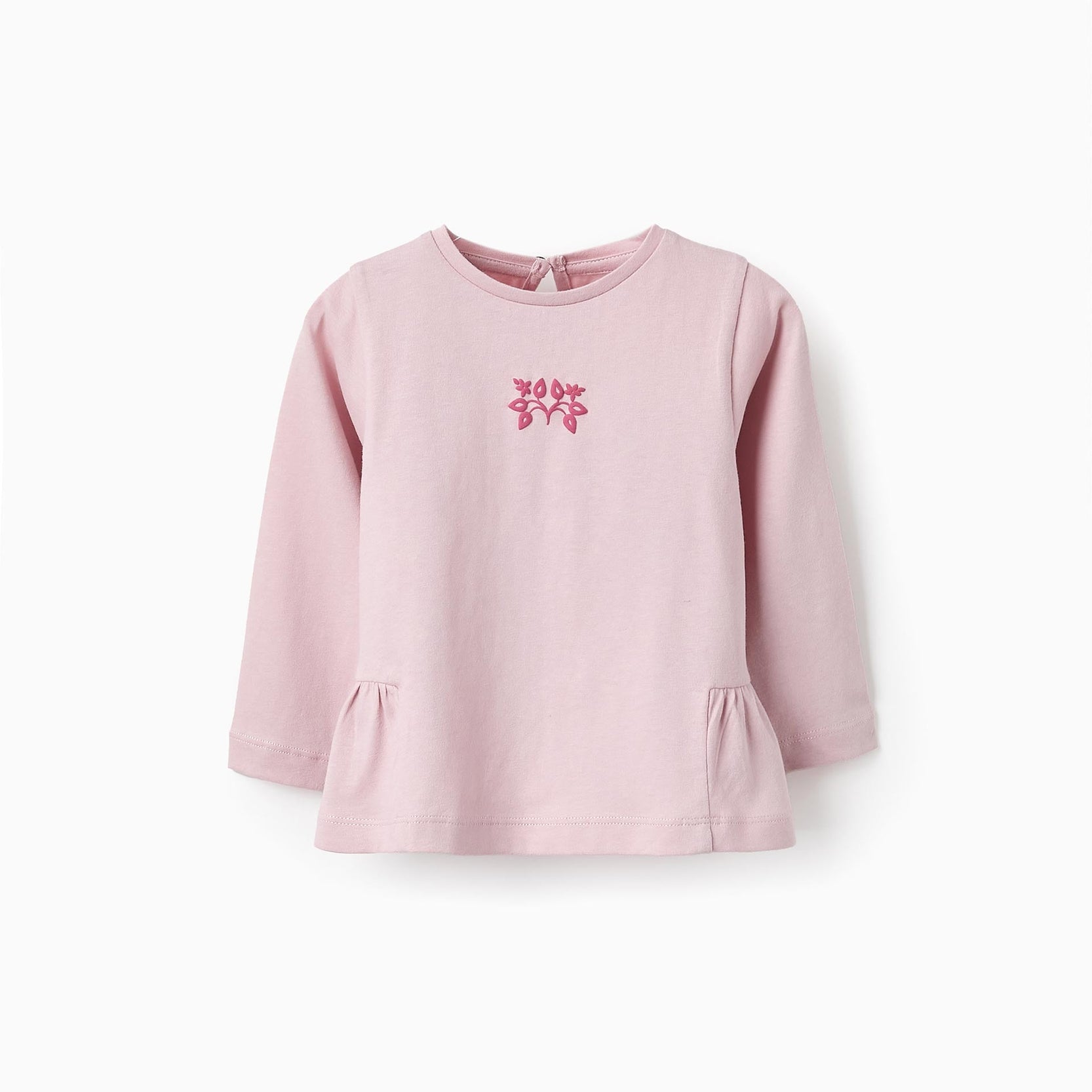 Cotton T-shirt with Ruffles for Baby Girls, Pink