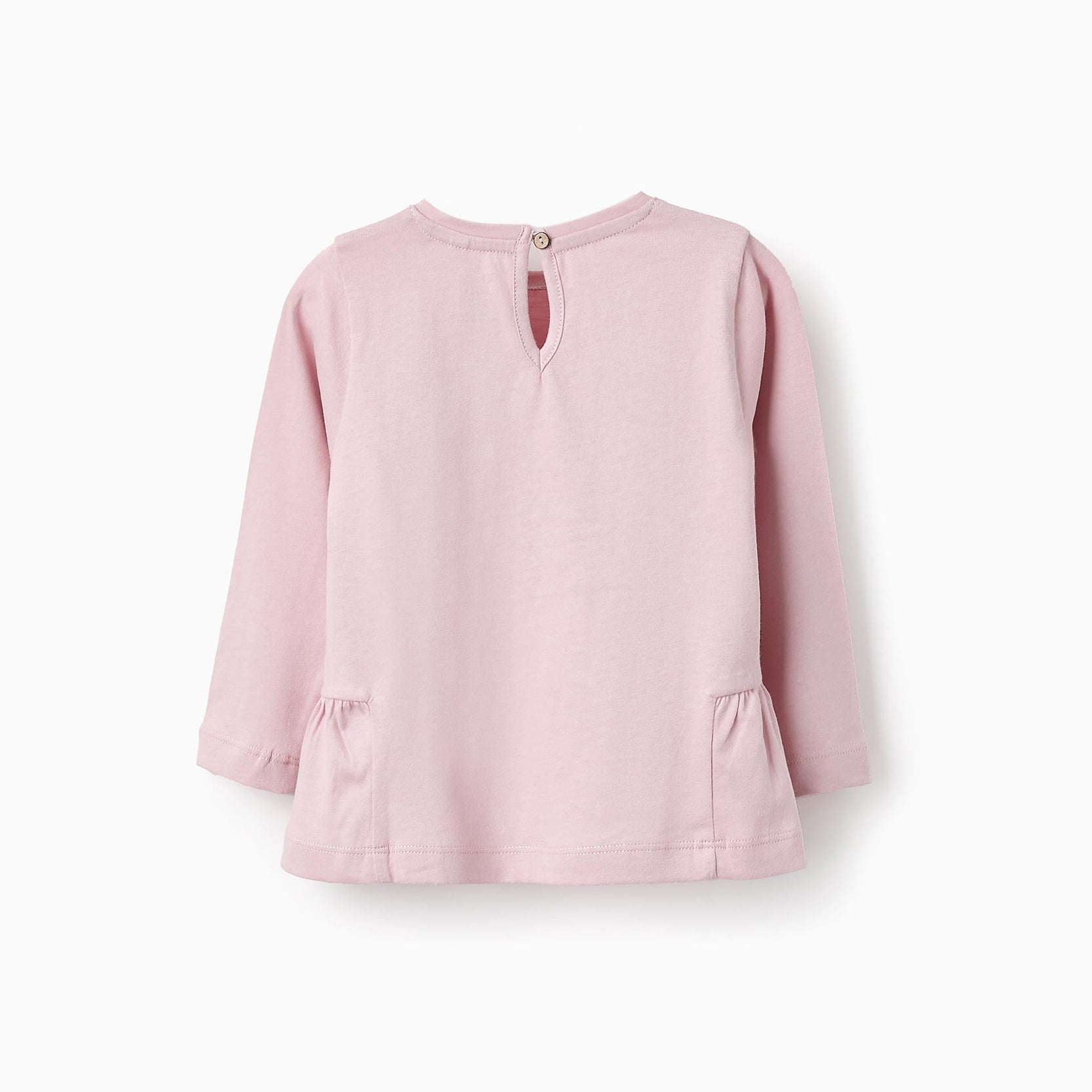 Cotton T-shirt with Ruffles for Baby Girls, Pink