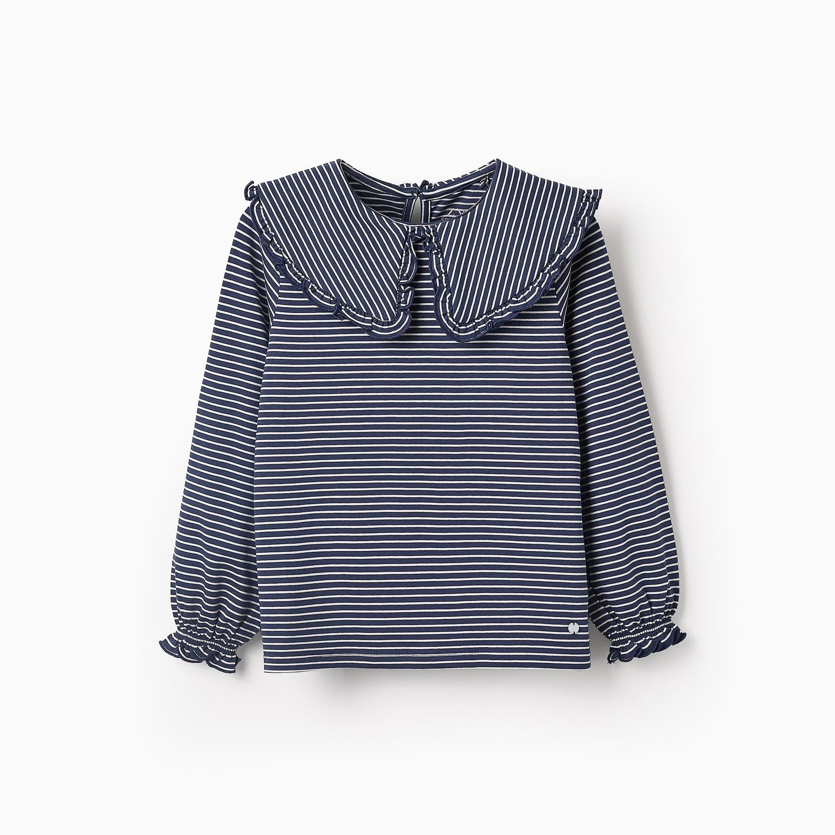 Striped Long-sleeved T-shirt for Girls, Blue/White