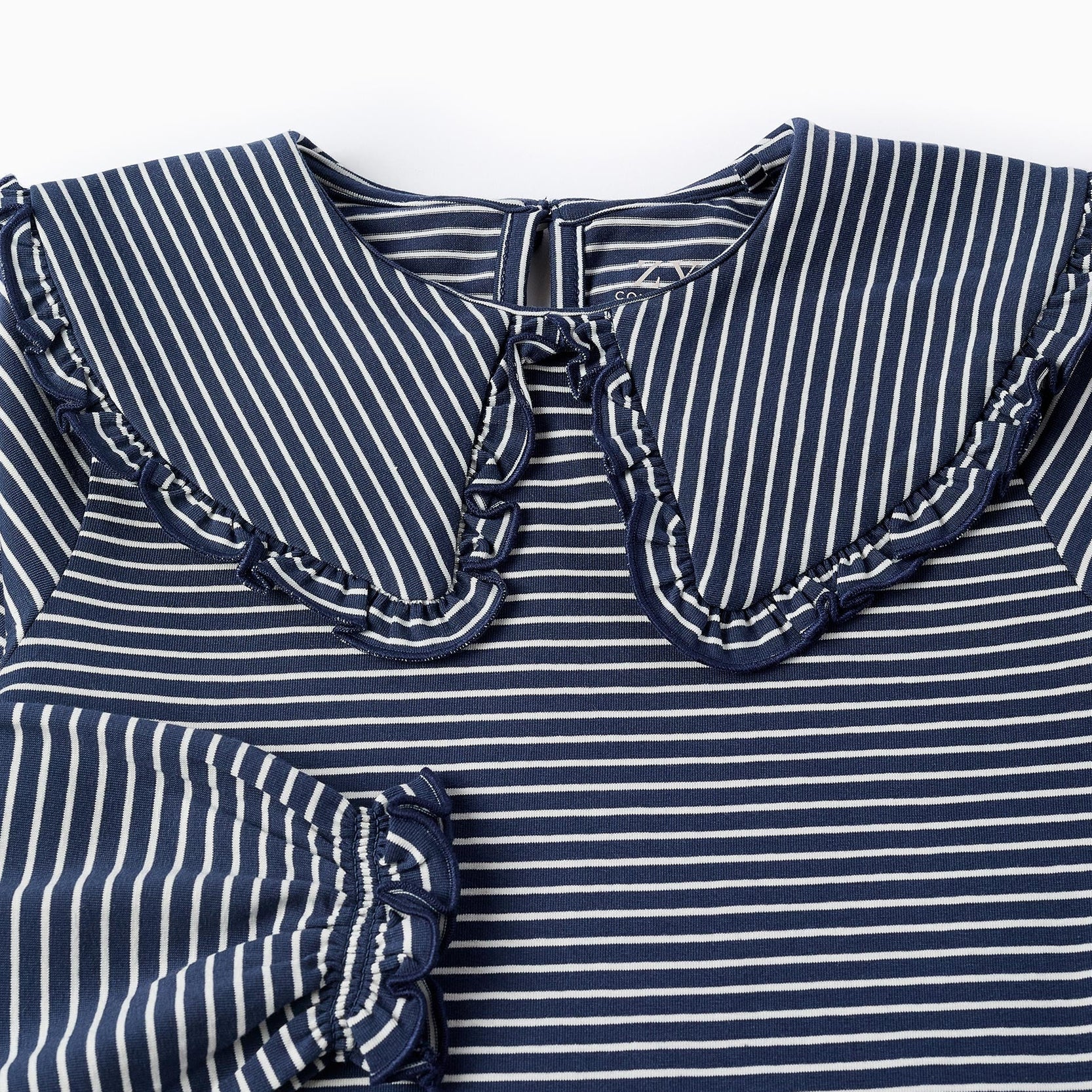 Striped Long-sleeved T-shirt for Girls, Blue/White