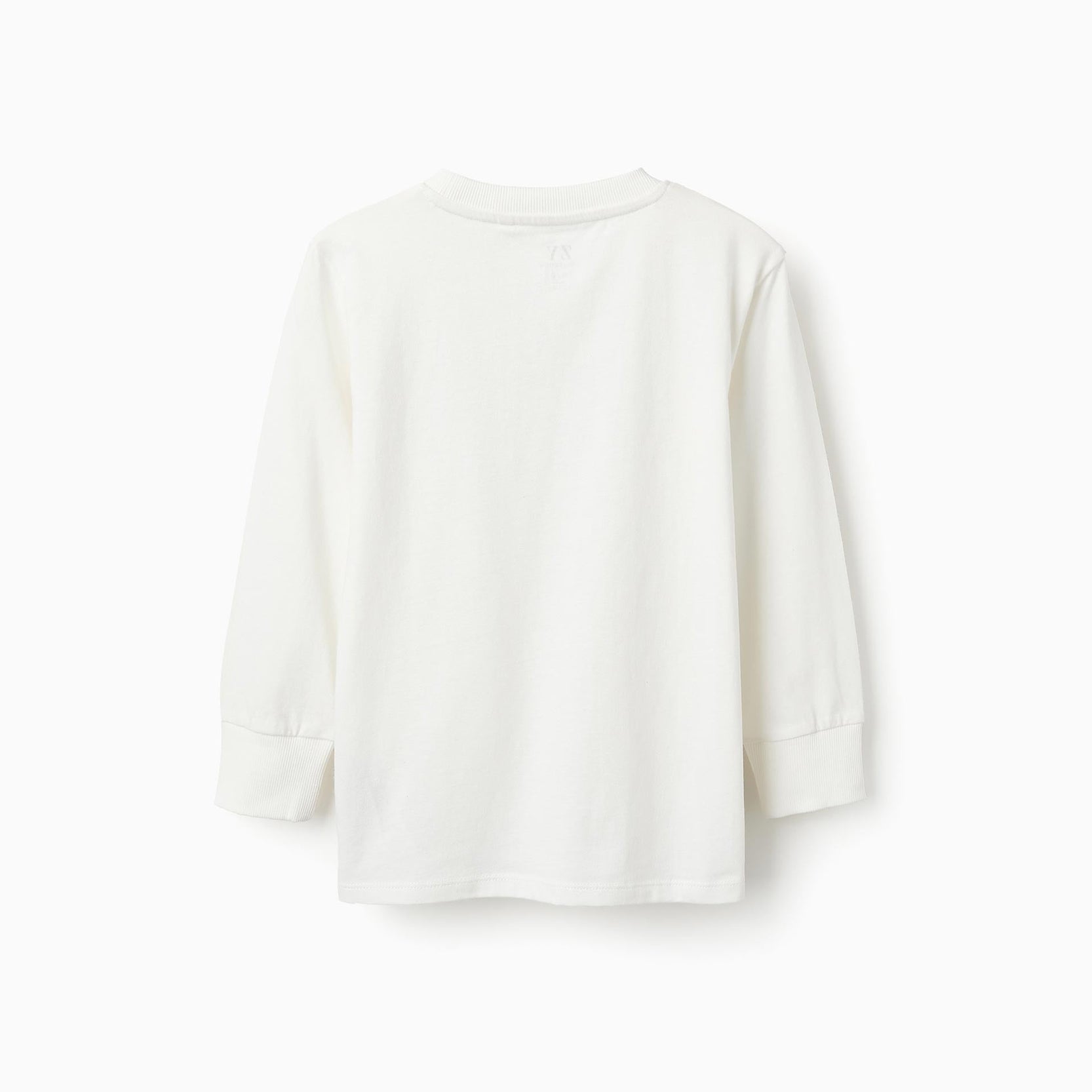 Long-sleeved Cotton T-shirt for Boys 'Writing', White