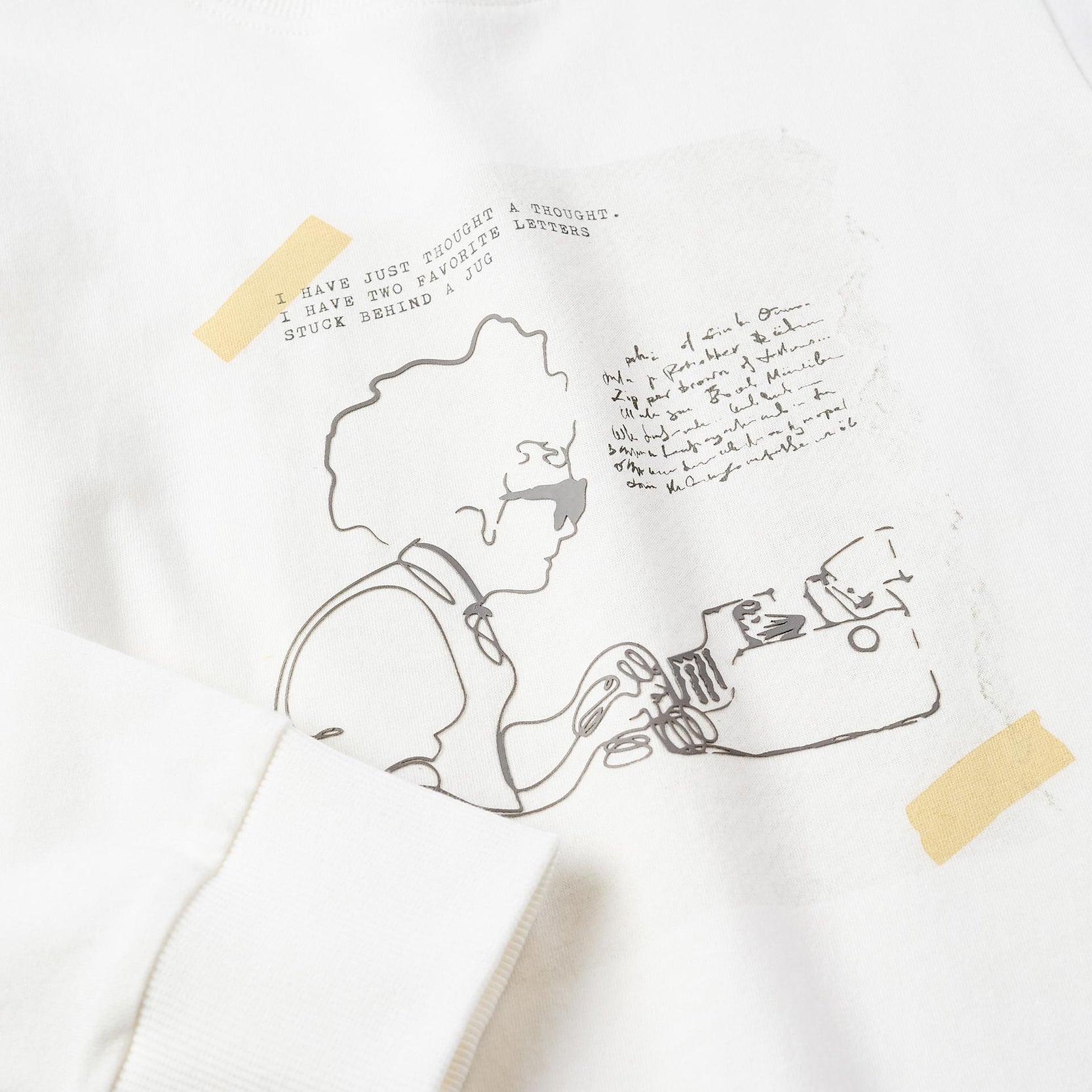 Long-sleeved Cotton T-shirt for Boys 'Writing', White