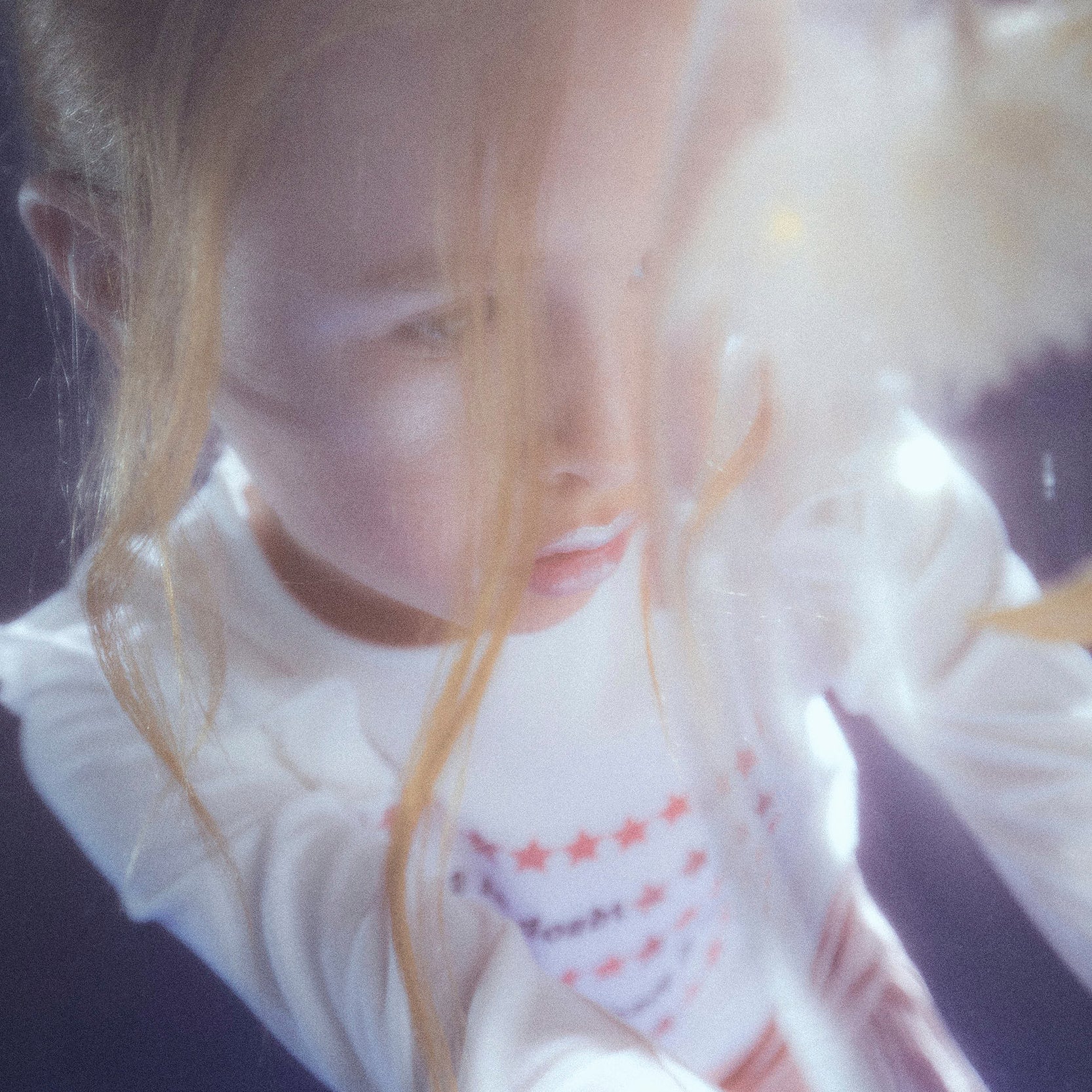 Long-Sleeved T-Shirt with Frills and Glitter for Girls, White