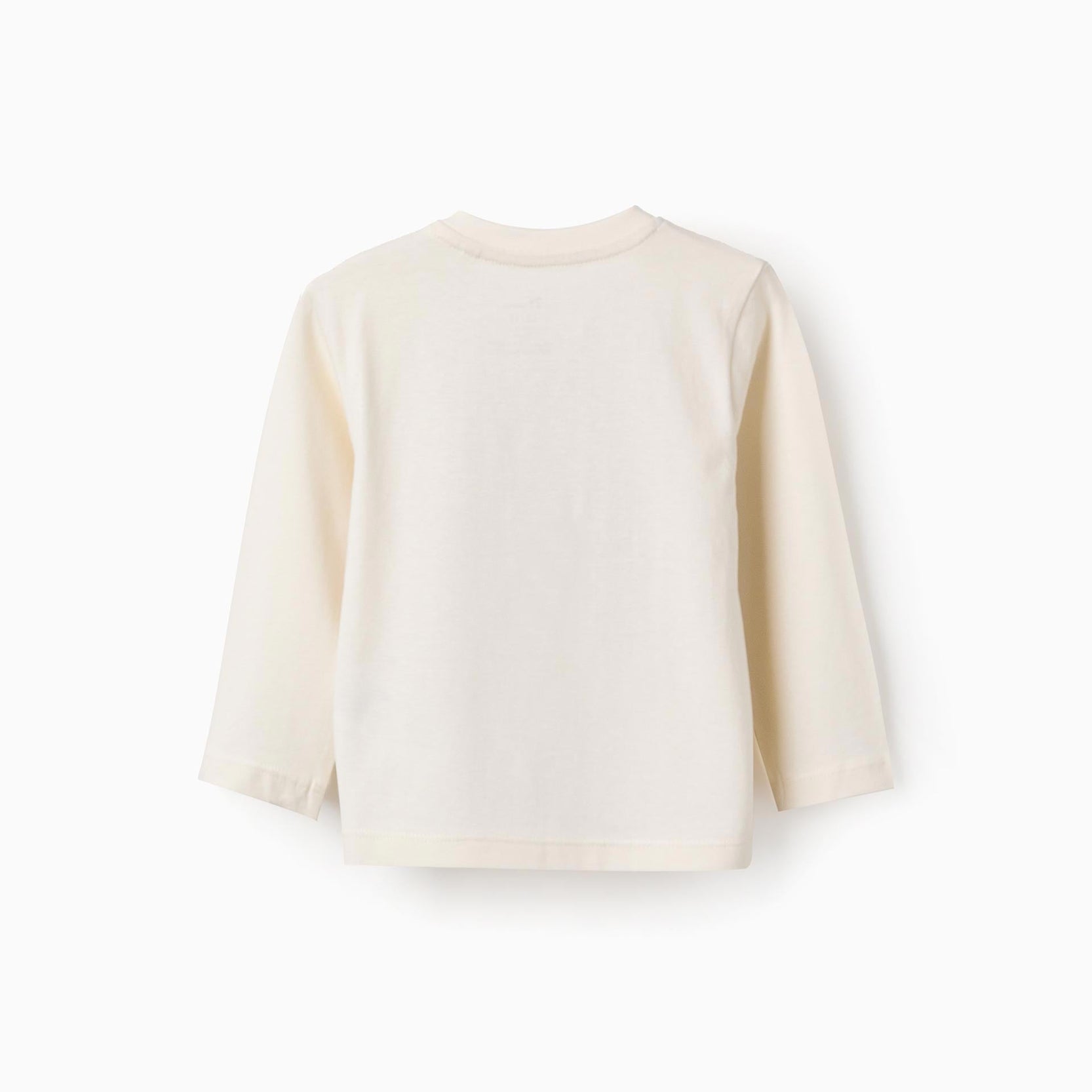 Long Sleeve Cotton T-shirt for Baby Boys 'Beep', Beige