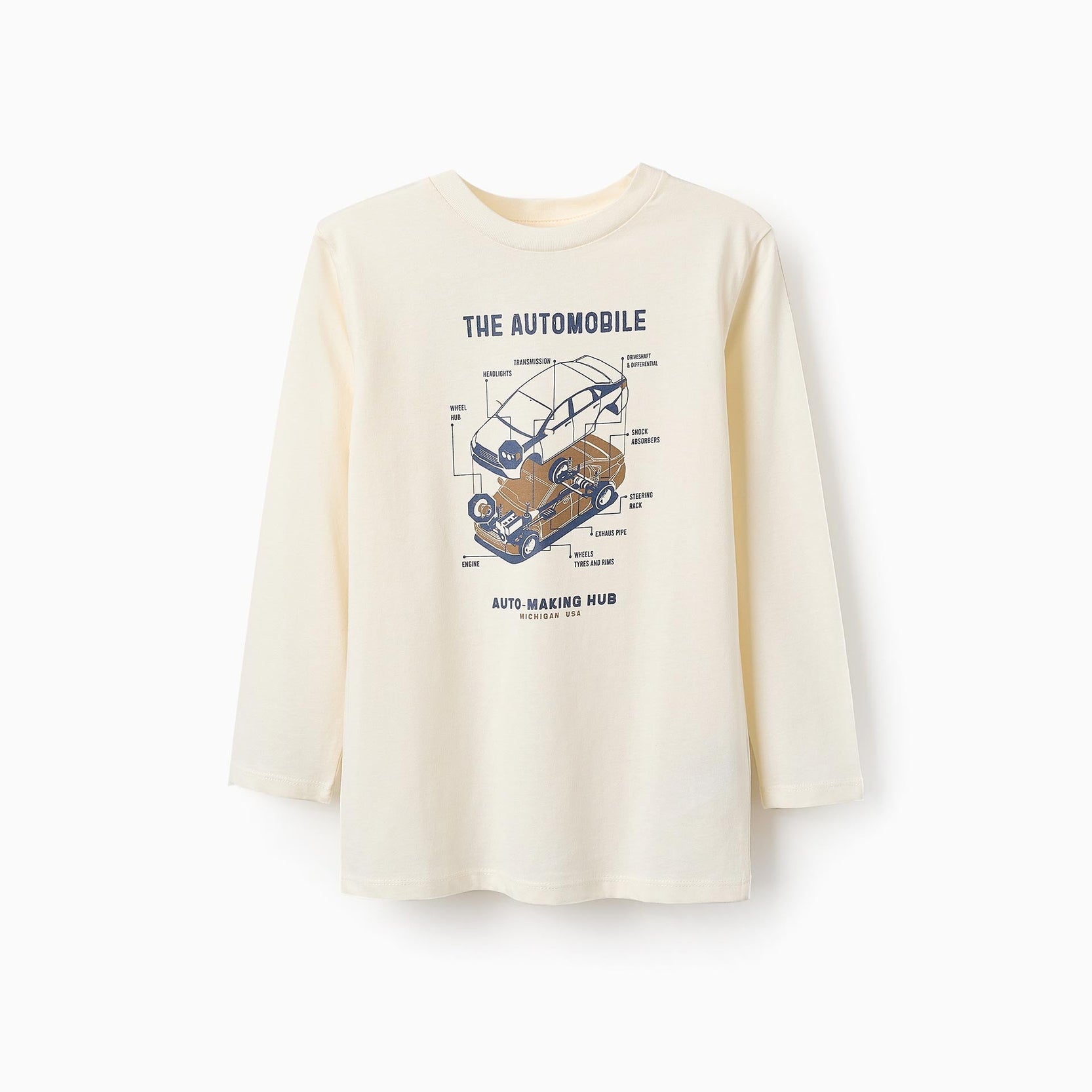 Long Sleeve T-shirt for Boys 'Mechanical', White