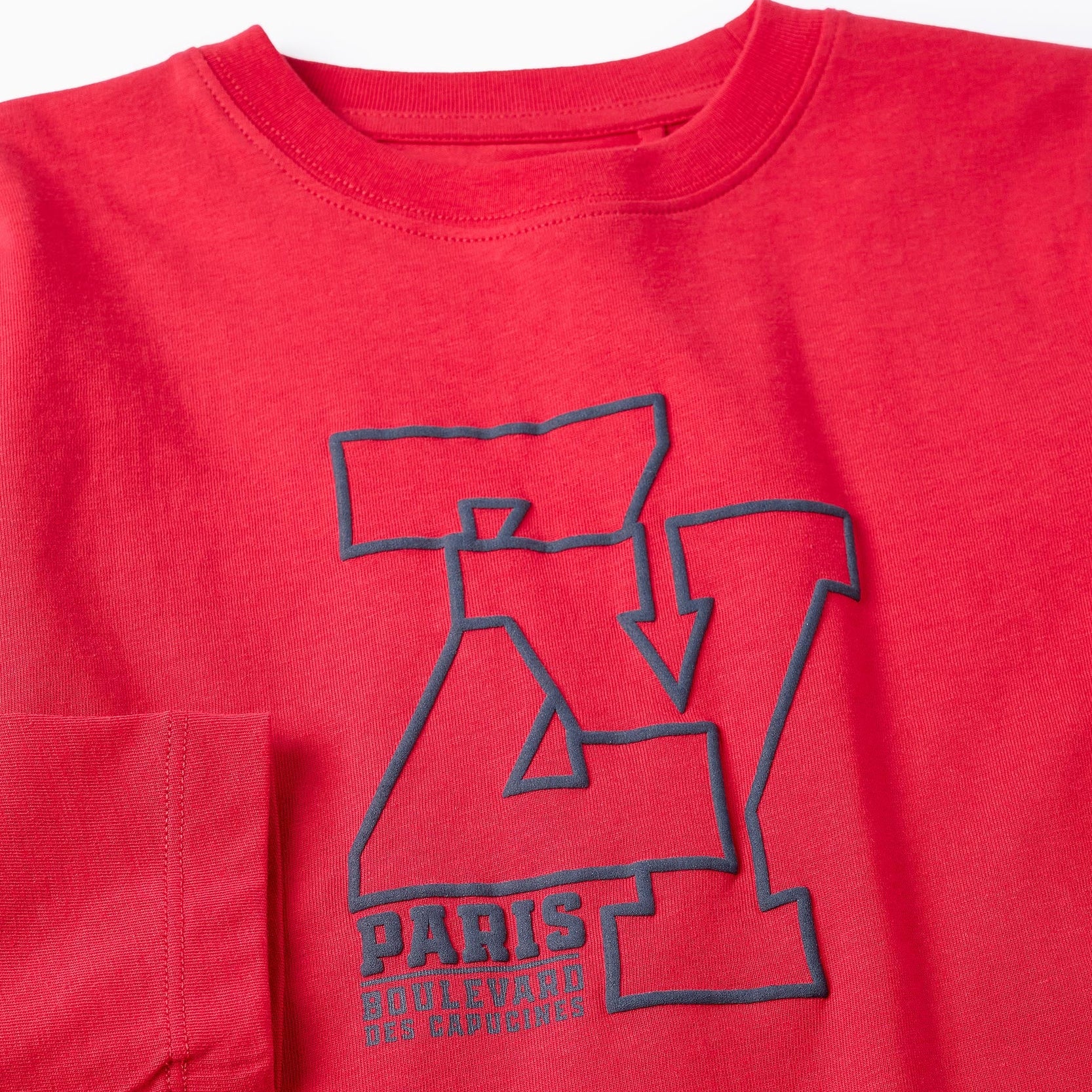 Long Sleeve Cotton T-shirt for Boys 'ZY Paris', Red