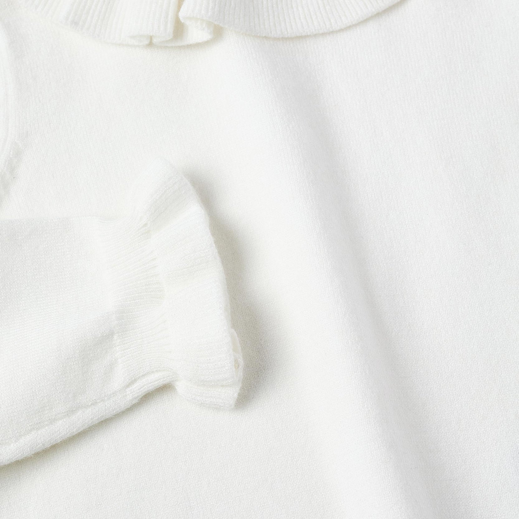 Knit Jumper with Ruffles for Baby Girls, White