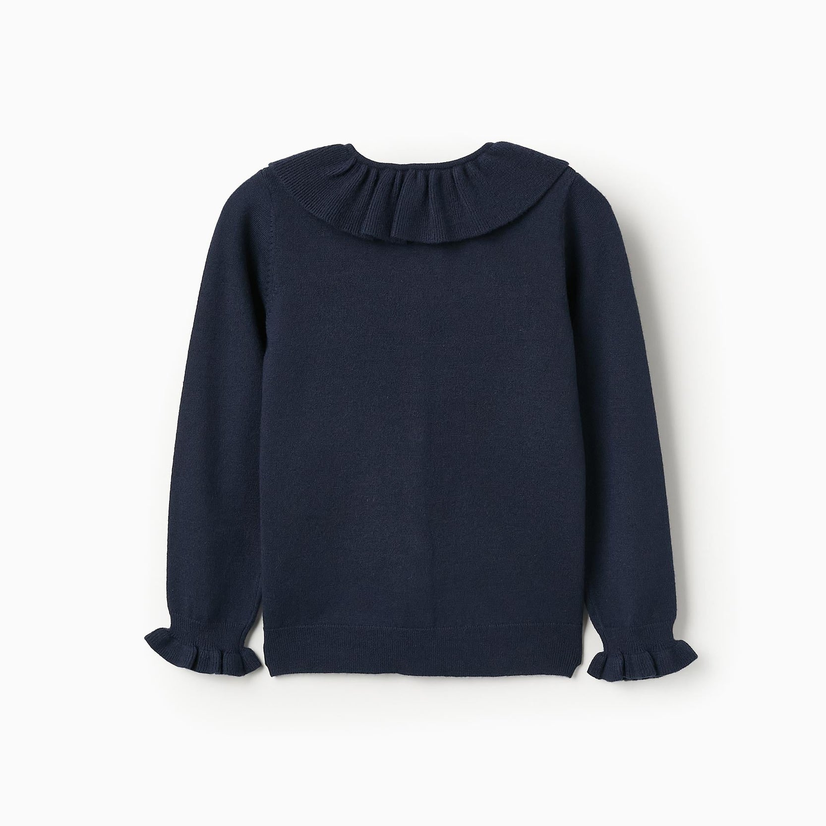 Cardigan with Ruffles for Girls, Dark Blue