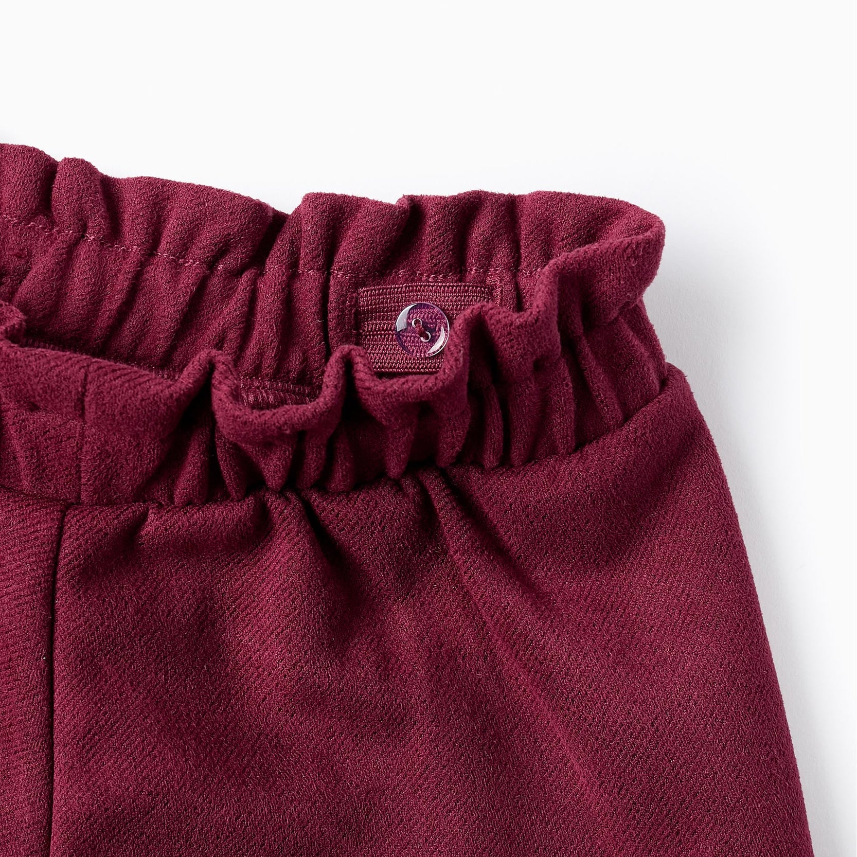 Velour Shorts with Bow for Baby Girls, Burgundy