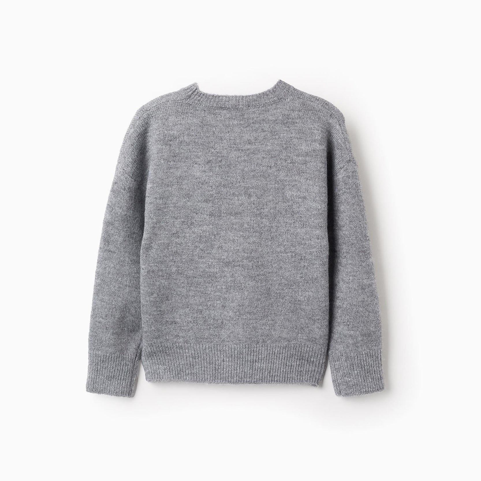 Knitted Jumper with Stars and Sequins for Girls, Grey