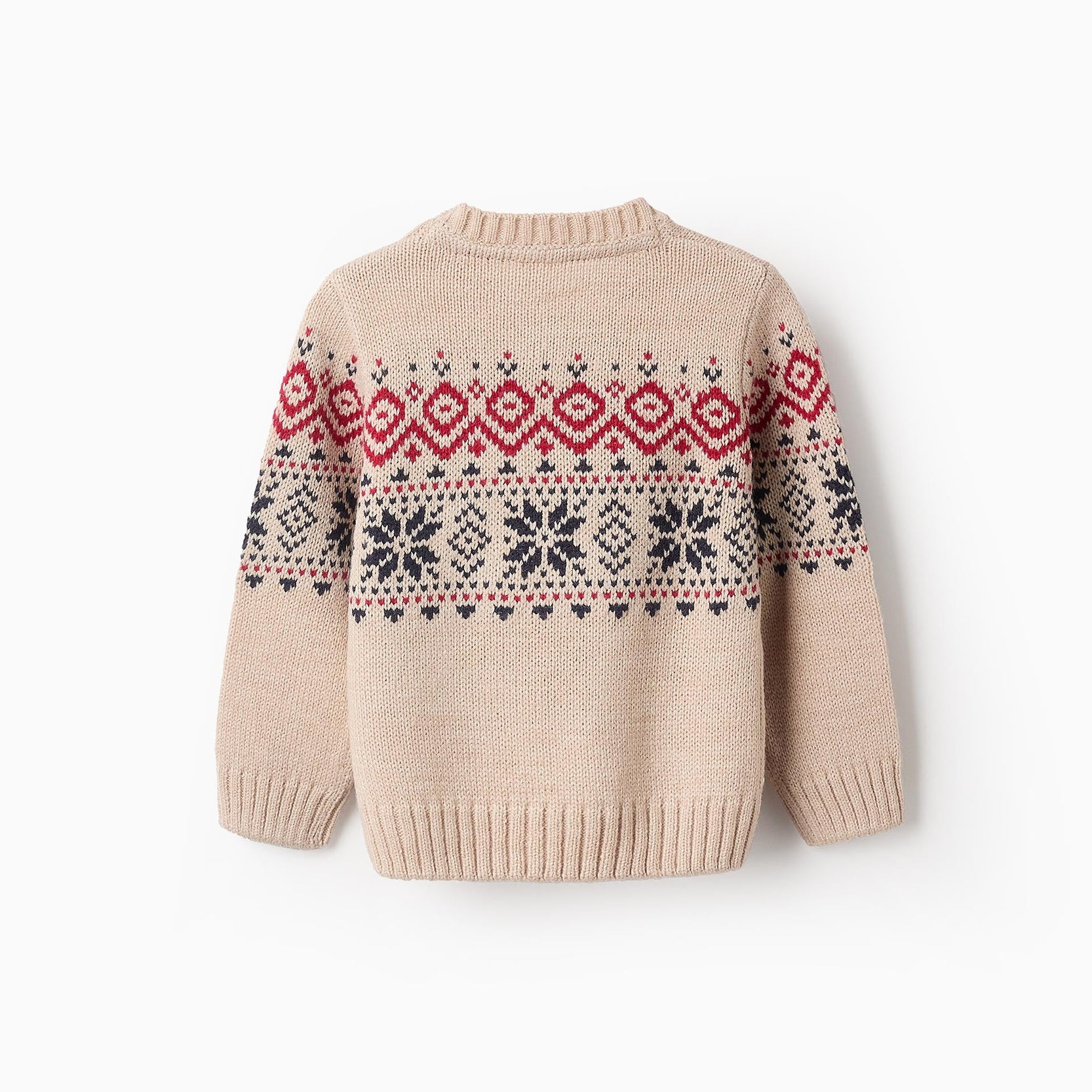 Jumper with Jacquard for Baby Boys, Beige