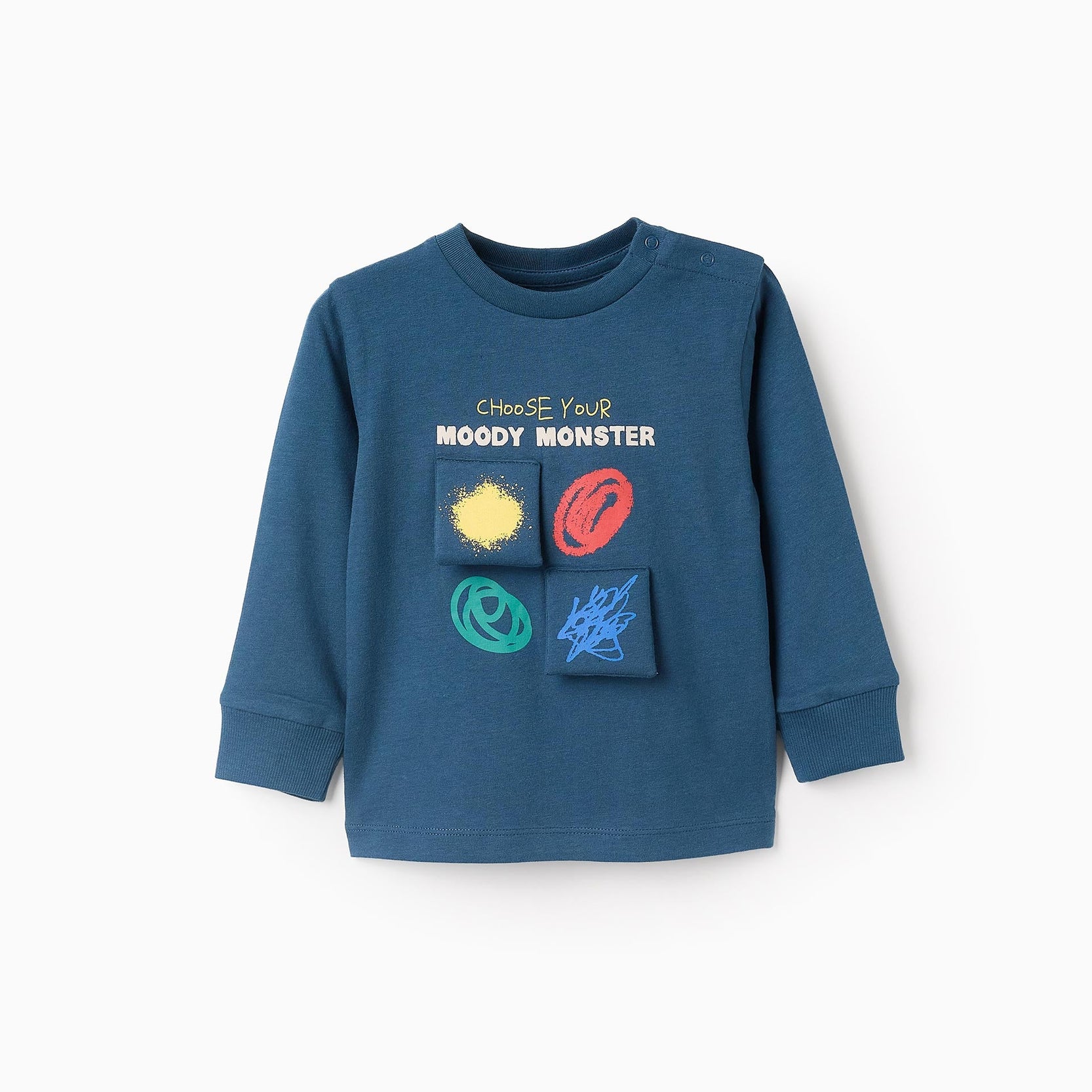 Long Sleeve T-shirt for Baby Boys 'Monsters', Turquoise