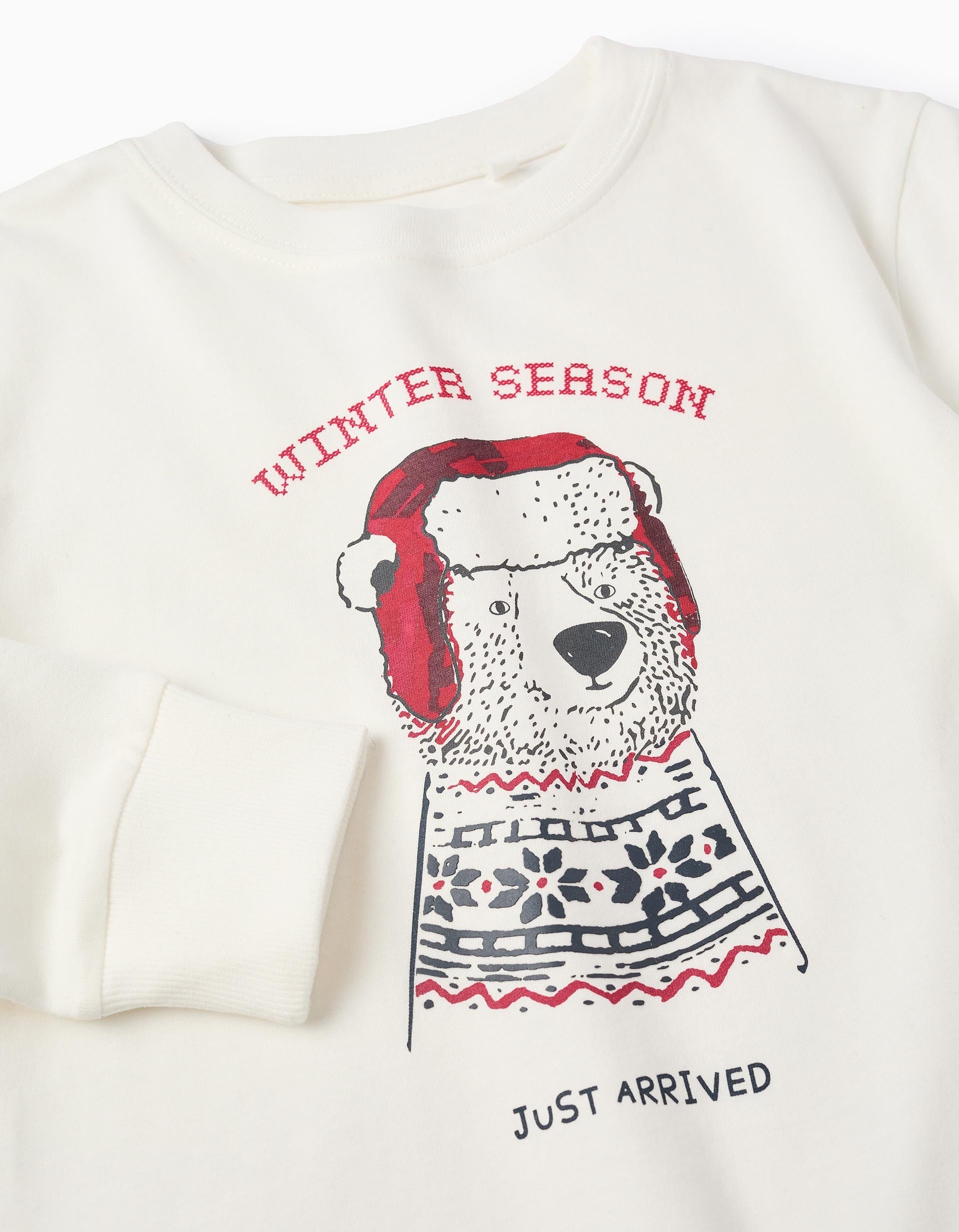 Long Sleeved T-shirt for Boys 'Winter Season', White