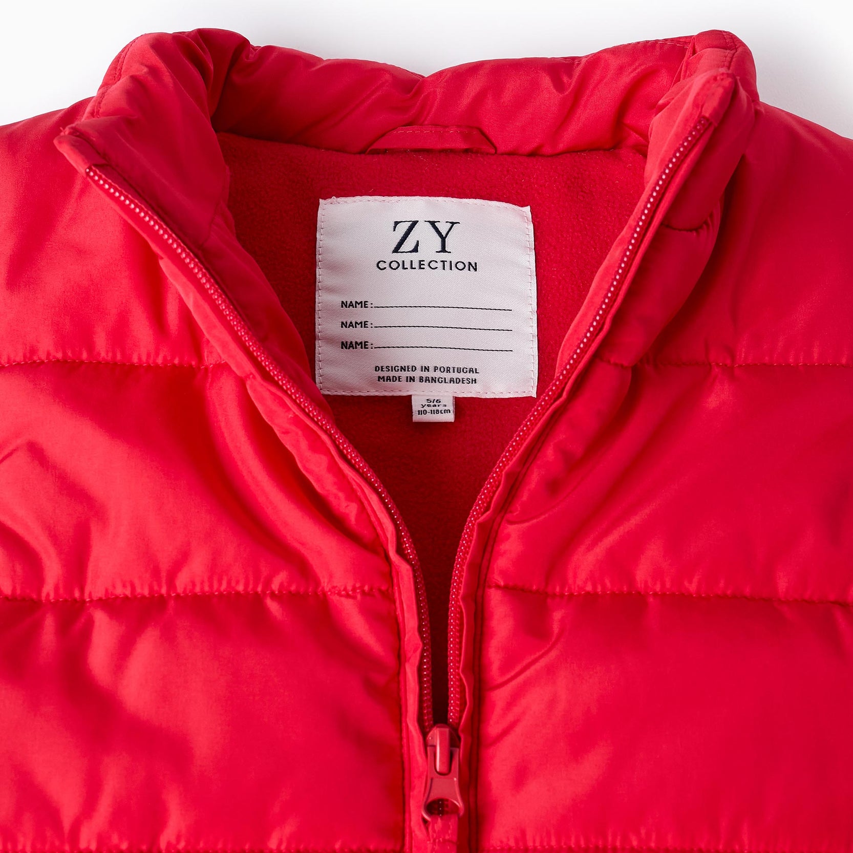 Padded Gilet with Polar Lining for Boys, Red