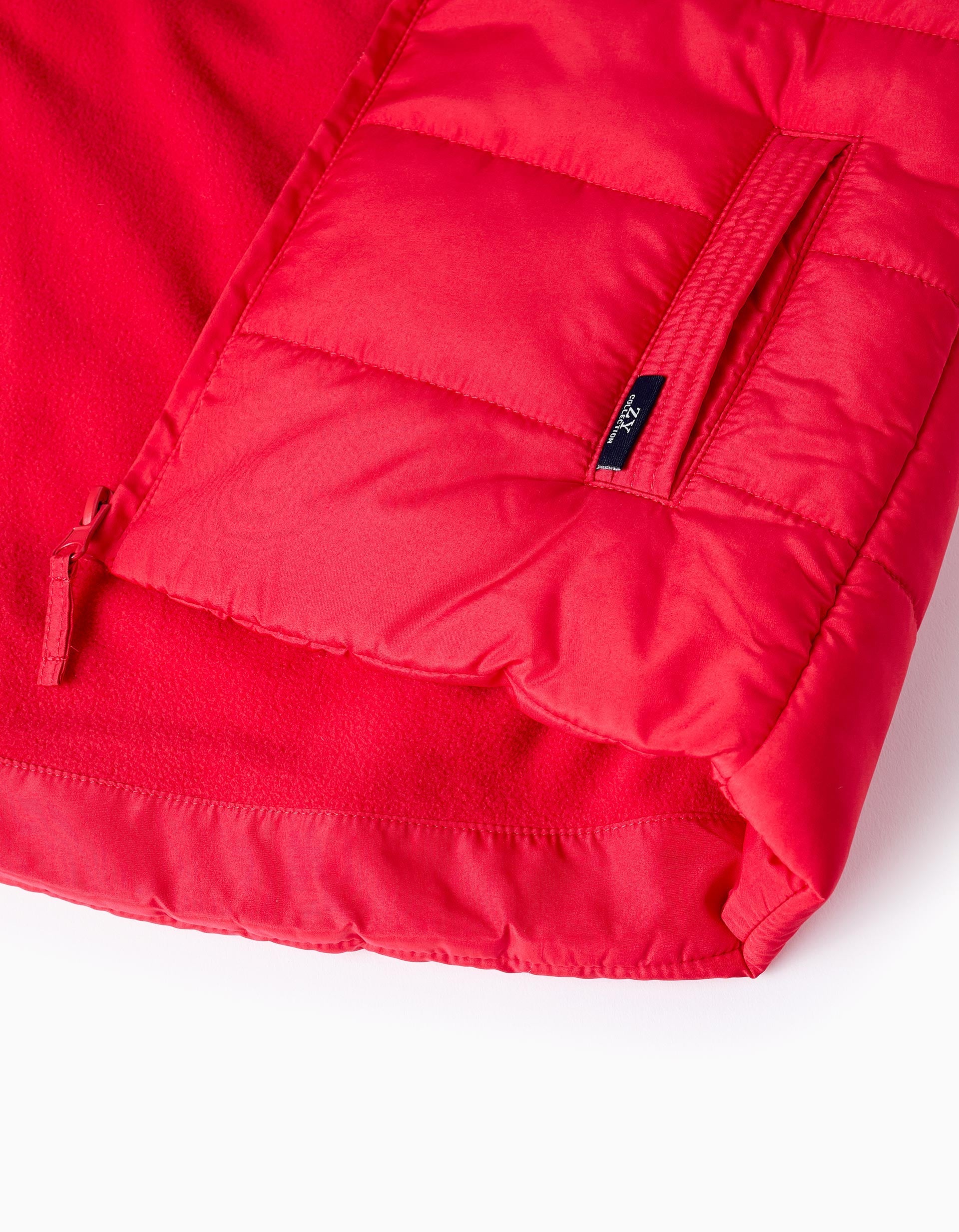 Padded Gilet with Polar Lining for Boys, Red
