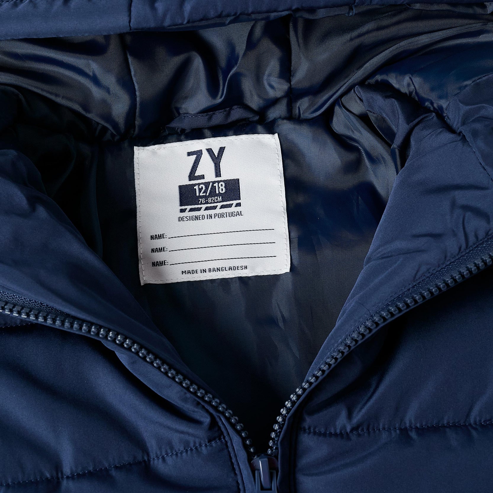 Padded Hooded Jacket for Baby Boys, Dark Blue