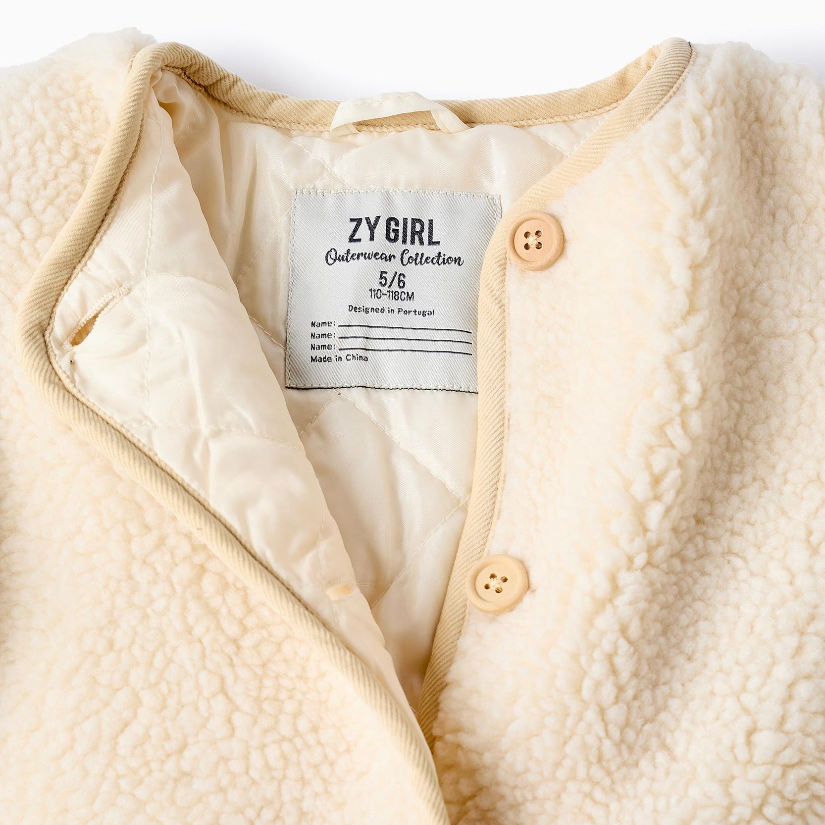 Sherpa Padded Jacket for Girls, White