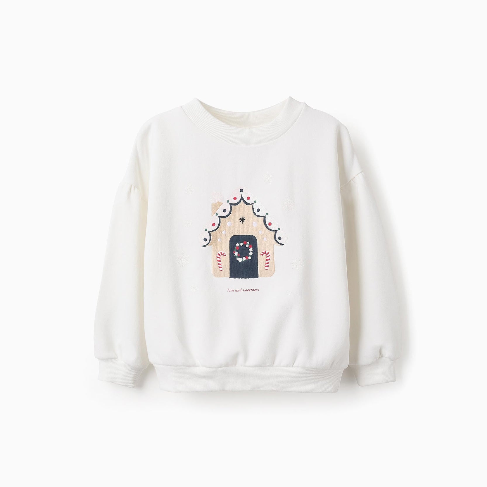 Christmas Sweatshirt with Glitter for Girls 'X-Mas', White