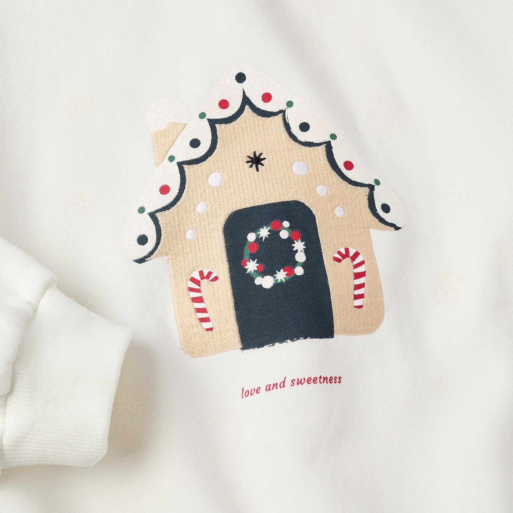 Christmas Sweatshirt with Glitter for Girls 'X-Mas', White