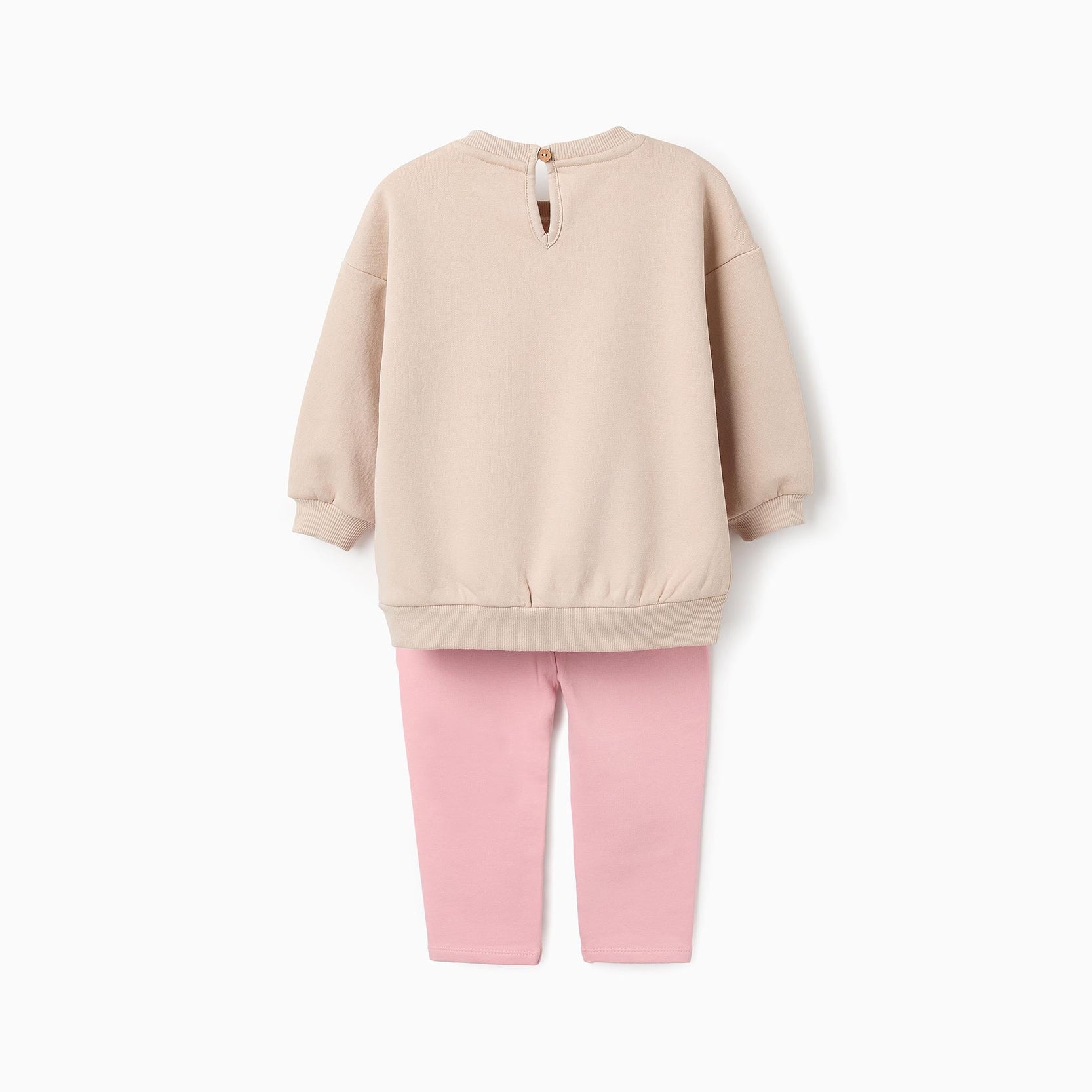 Sweatshirt + Trousers for Baby Girls 'Giraffe', Beige/Pink