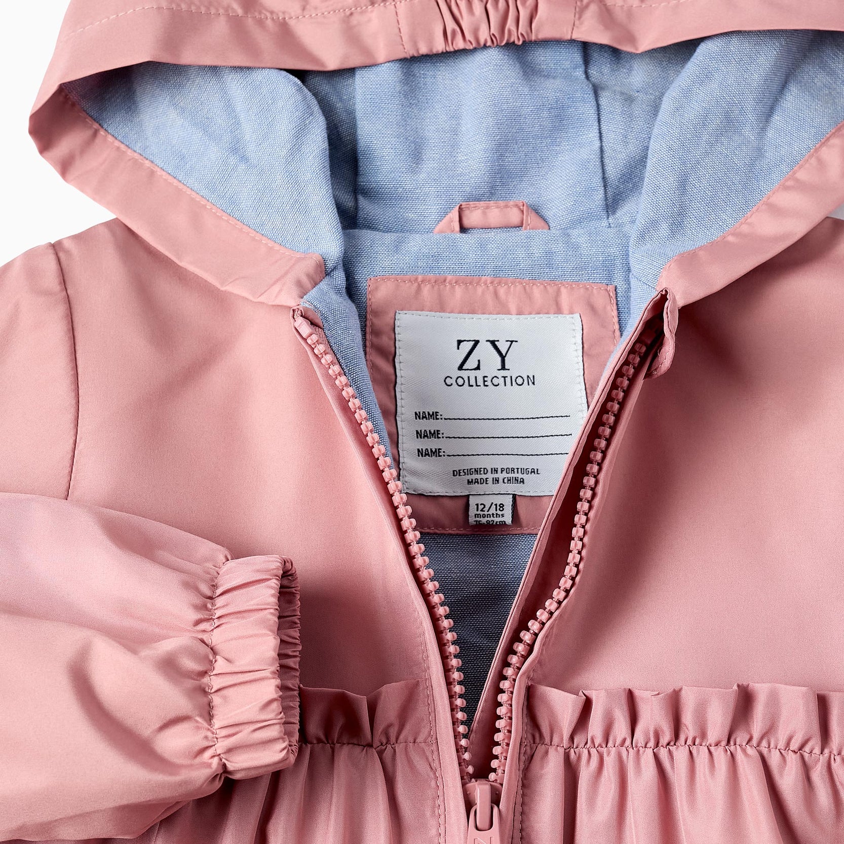 Hooded Windbreaker for Baby Girls, Pink