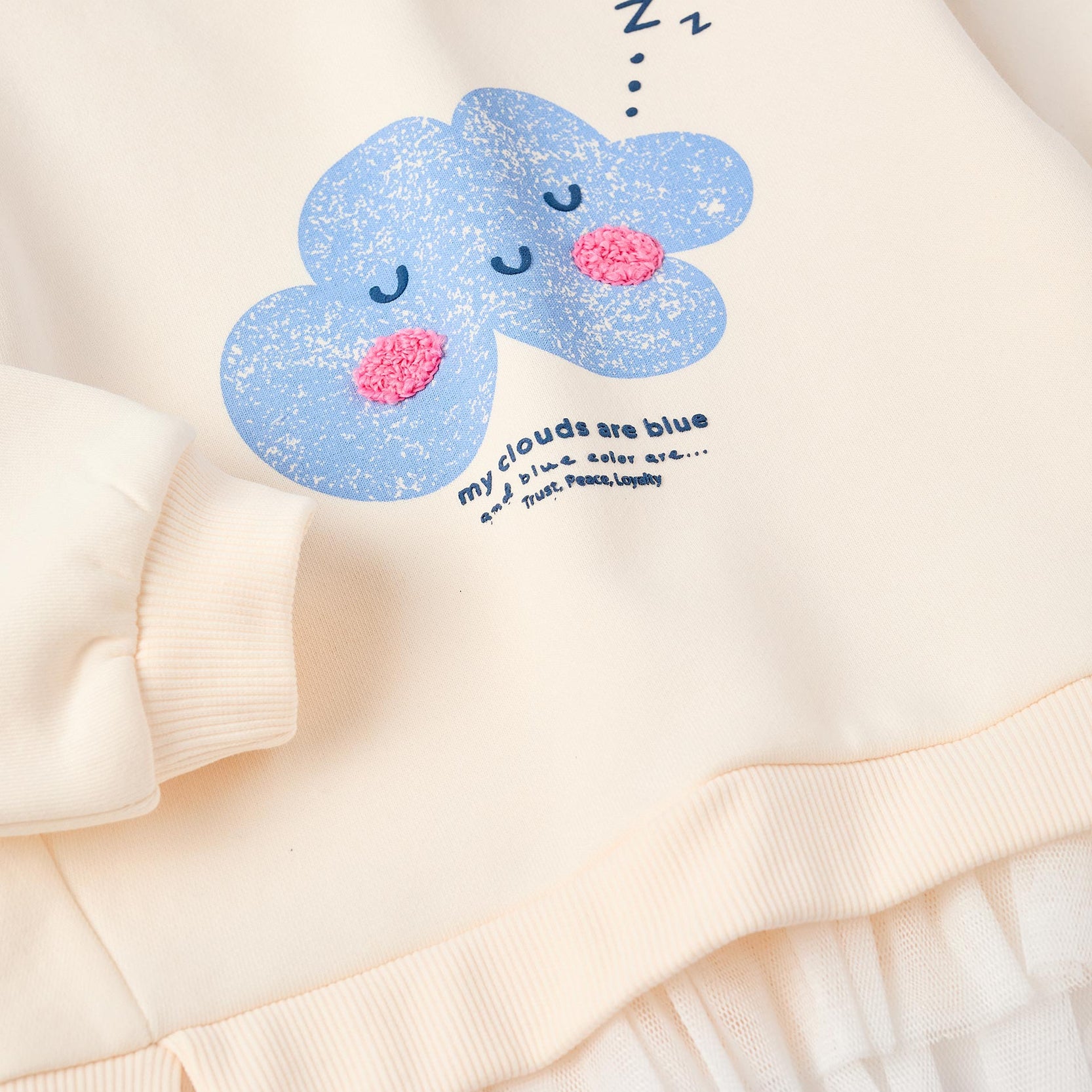 Cardigan with Tulle Ruffles for Baby Girls, Beige