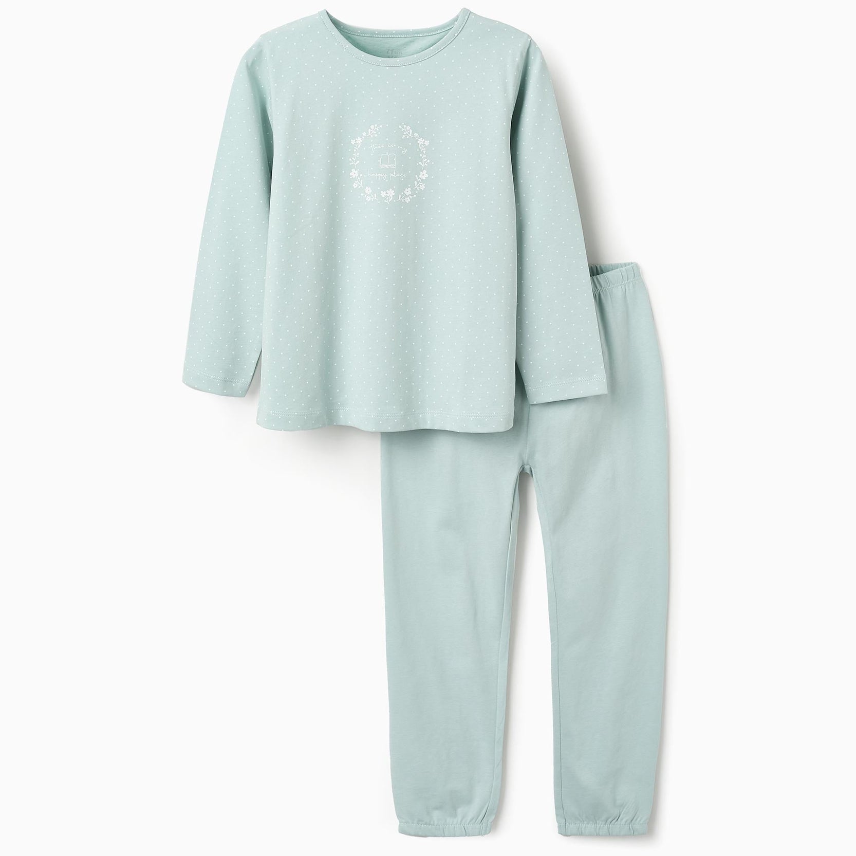 Cotton Pyjama for Girls 'Happy Place', Blue