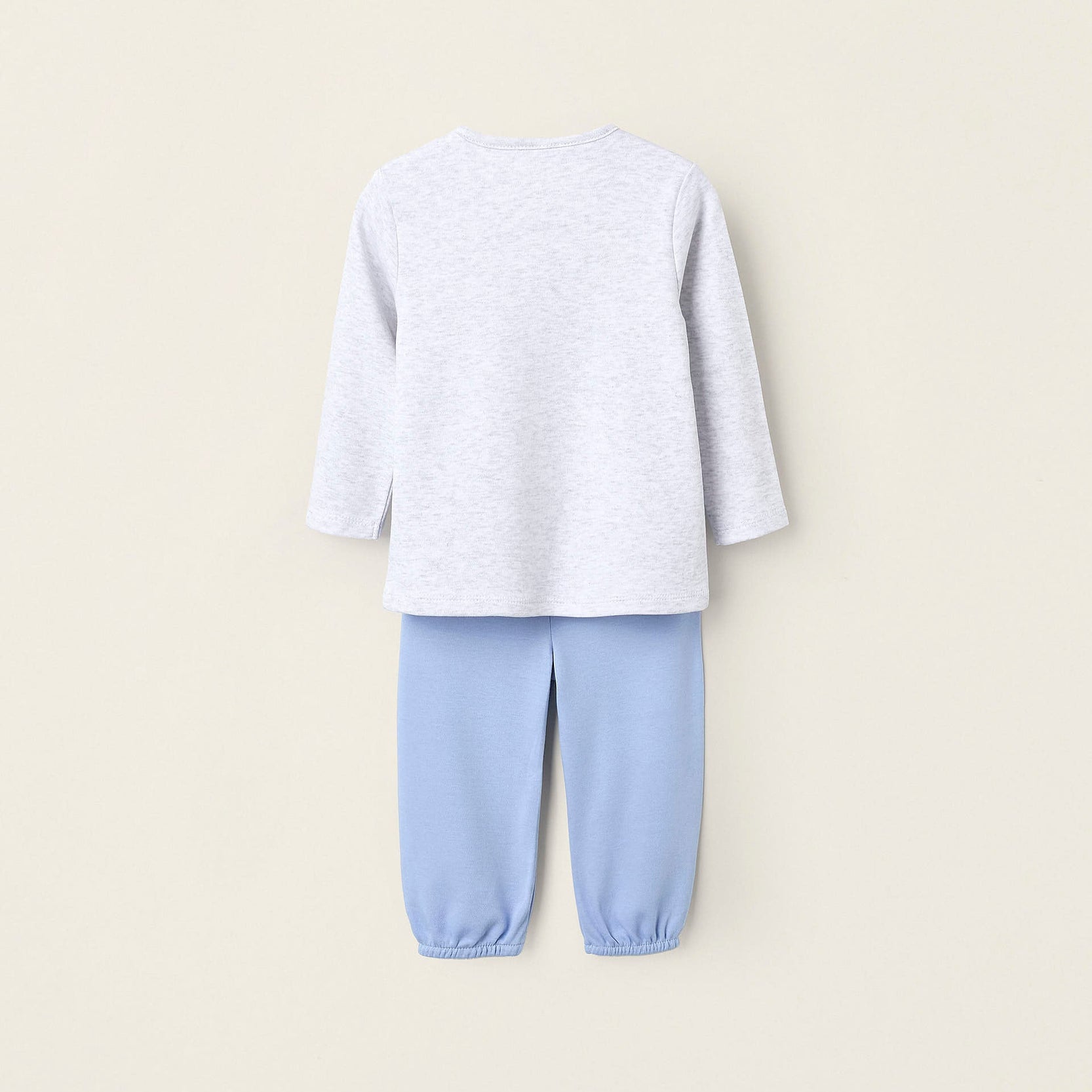 Cotton Pyjama for Baby Boys 'Mum & Dad', Blue/Grey