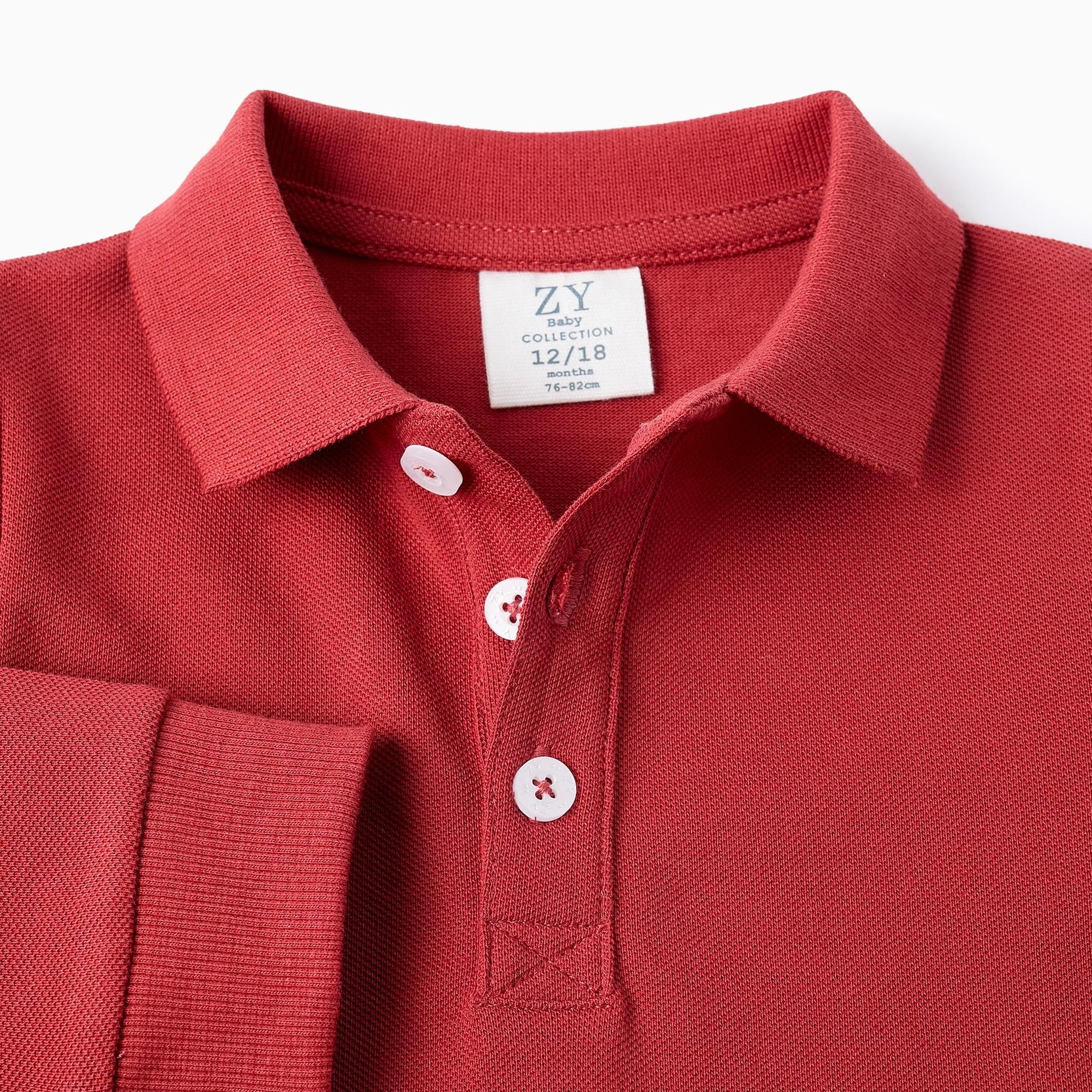 Long Sleeve Polo Shirt for Baby Boys, Orange