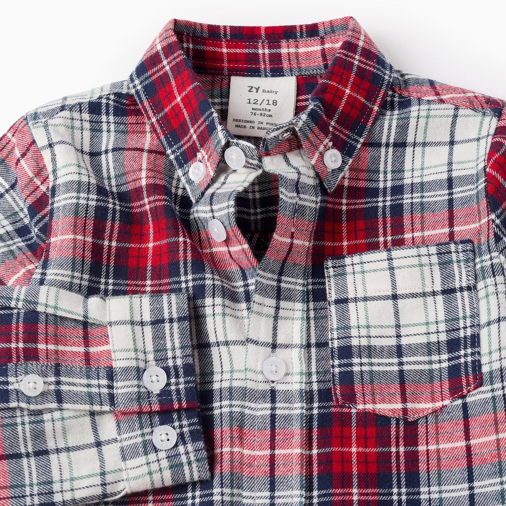 Flannel Checked Shirt for Baby Boys, Multicolour