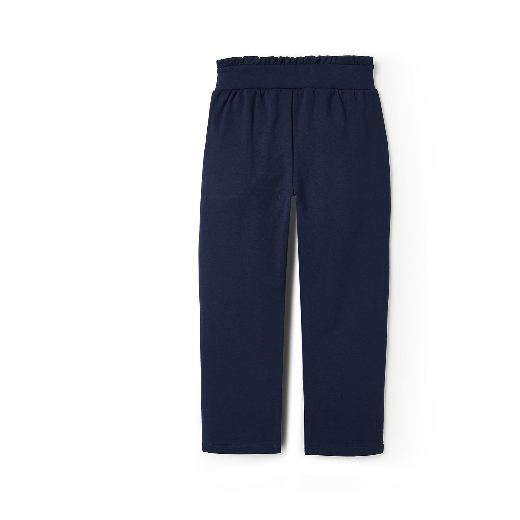 Brushed Trousers with Pleats for Girls, Dark Blue