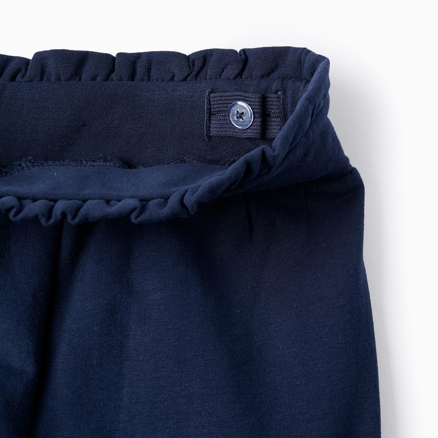Brushed Trousers with Pleats for Girls, Dark Blue