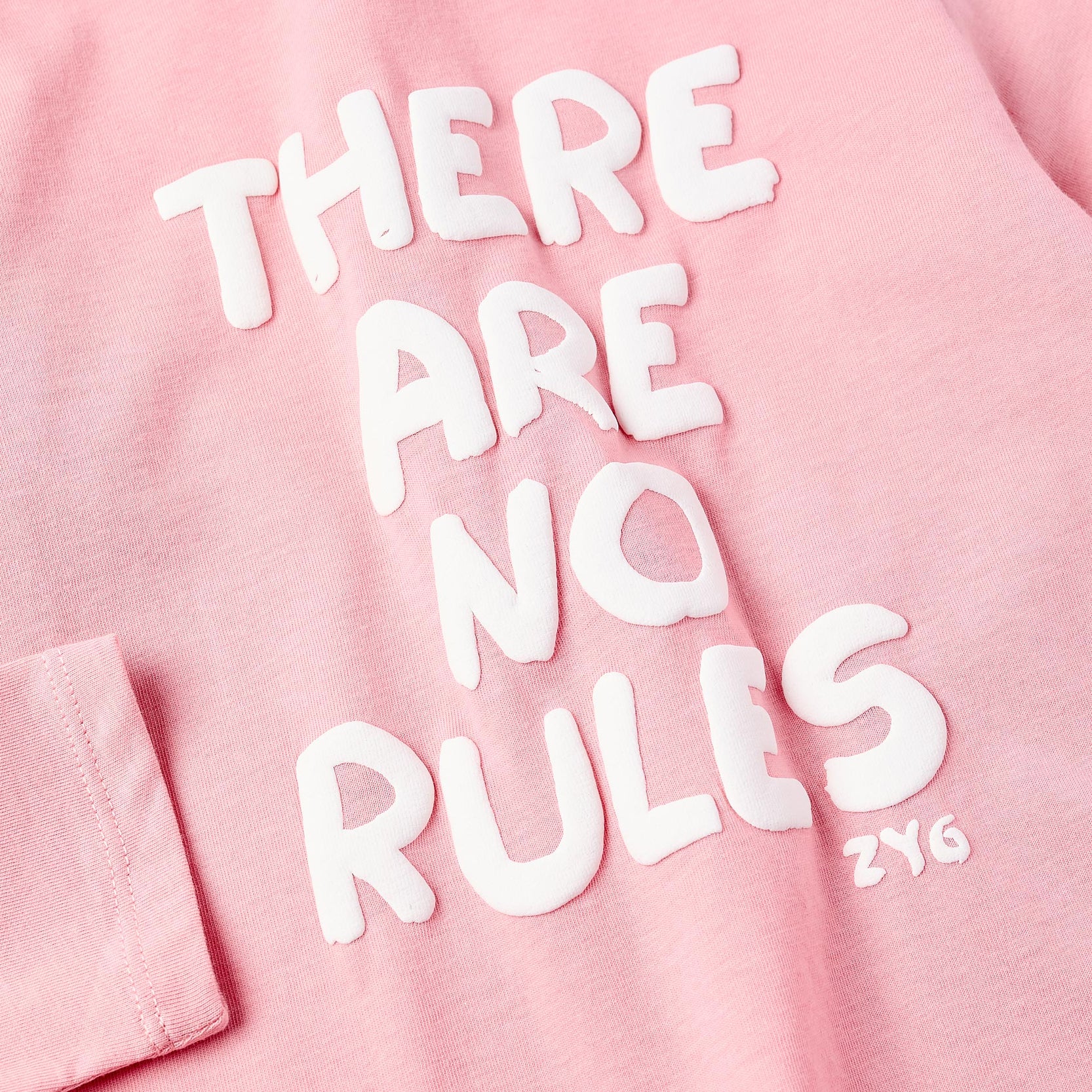 Long-sleeved Cotton T-shirt for Girls 'No Rules', Pink