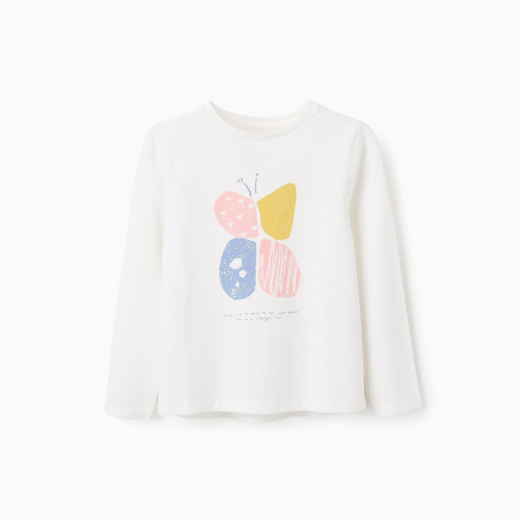 Long Sleeve T-shirt for Girls 'Butterfly', White