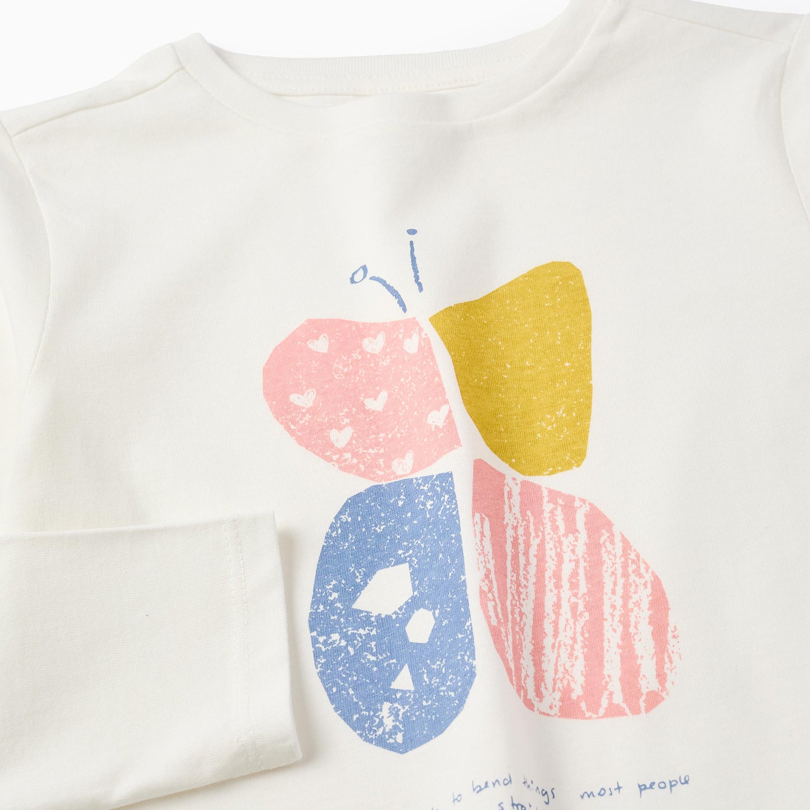 Long Sleeve T-shirt for Girls 'Butterfly', White