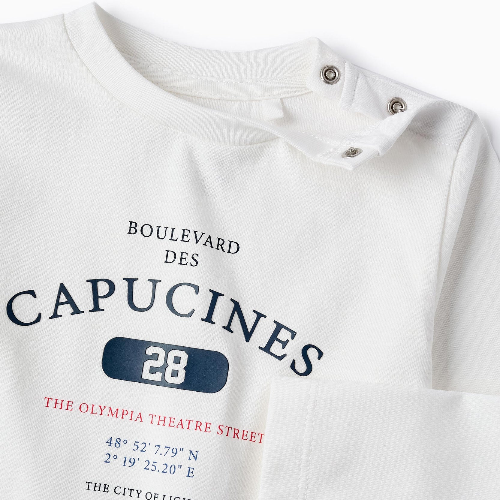 Long-sleeved T-shirt for Baby Boys 'Paris', White