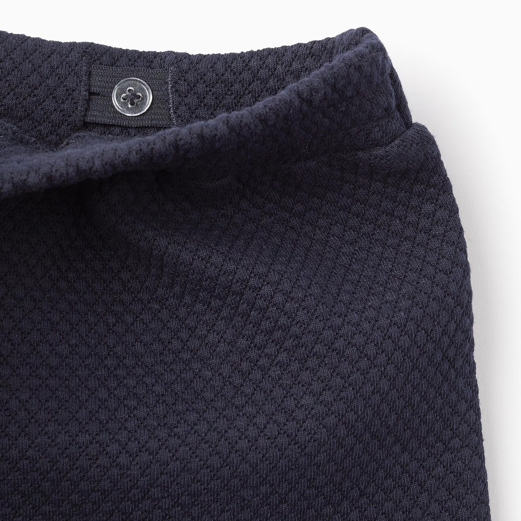 Textured Shorts with Velvet Bow for Baby Girls, Dark Blue