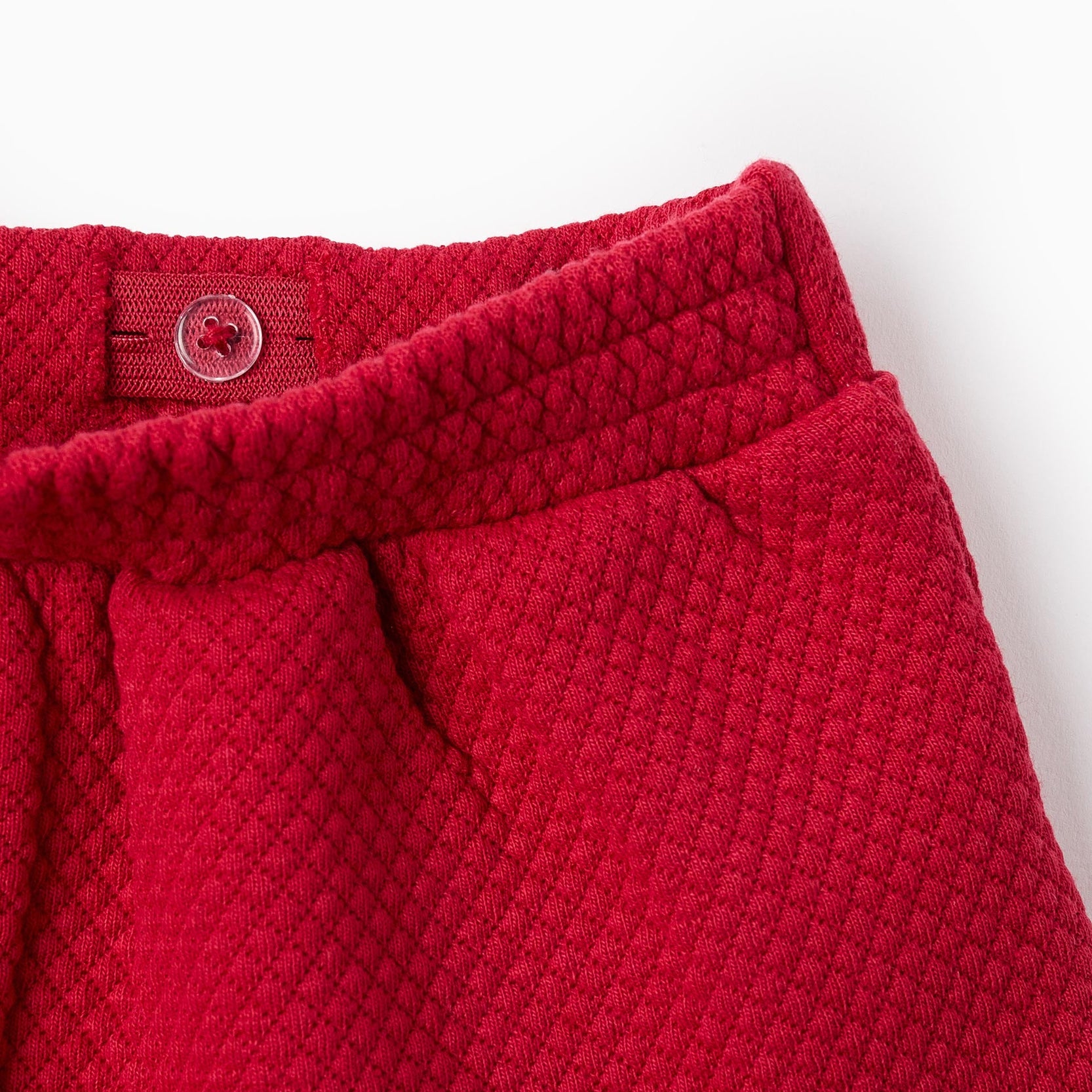 Textured Shorts with Velvet Bow for Baby Girls, Red