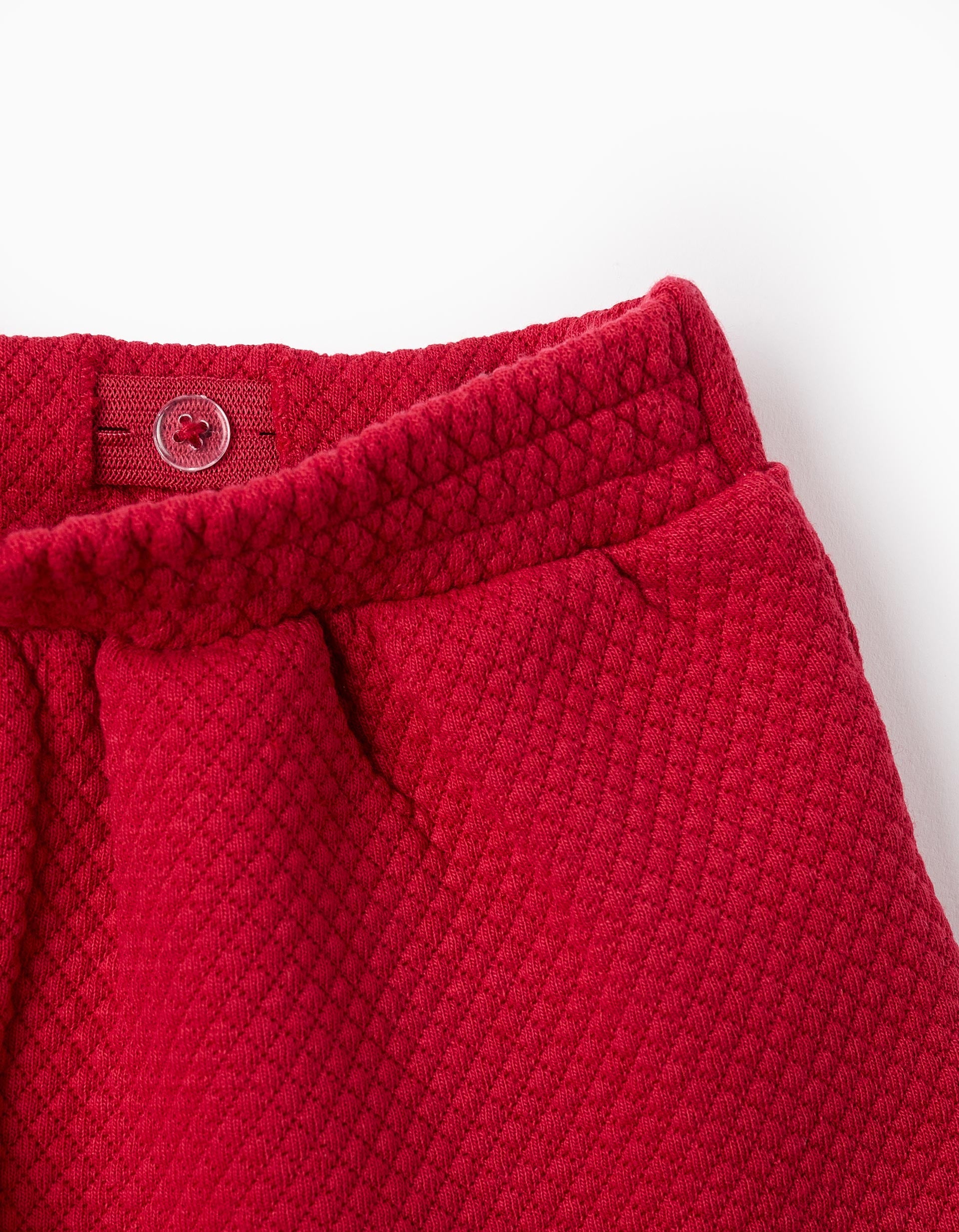 Textured Shorts with Velvet Bow for Baby Girls, Red