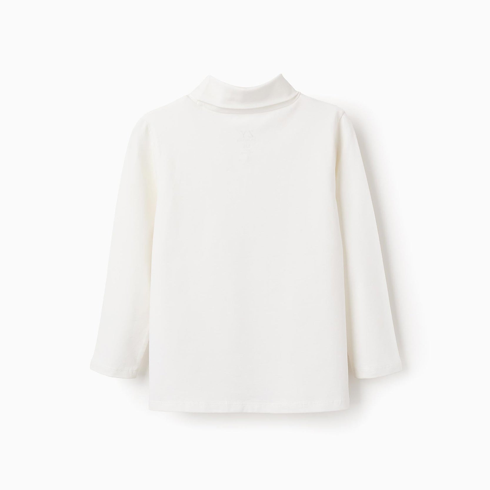 High Neck Long-Sleeved Top for Girls, White